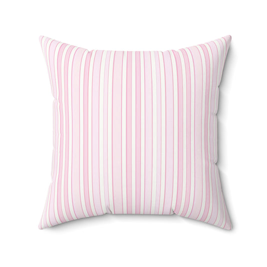 Pink Pastel Striped Square Pillow - Cozy Home Decor, Throw Pillow, Decorative Cushion, Accent Pillow, Gift for Any Occasion - LOLA VEGAS ART
