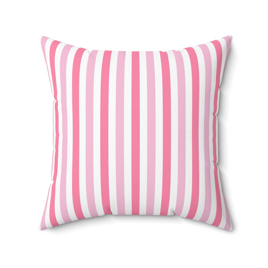 Pink Striped Throw Pillow, Cozy Home Decor, Beach House Accent, Gift for Her, Summer Vibes, Decorative Cushion - LOLA VEGAS ART