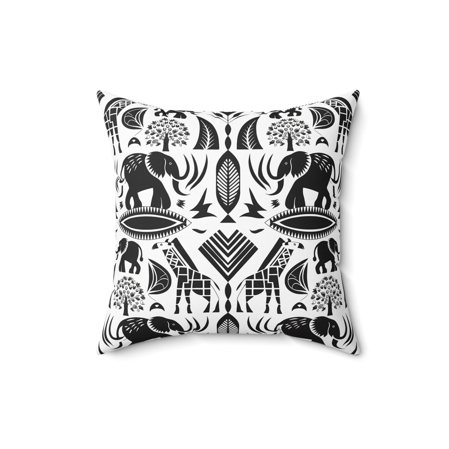 Safari Animal Print Pillow, Decorative Throw Pillow, Africa Inspired Home Decor, Animal Lovers Gift, Jungle Vibes Cushion, Black and White - LOLA VEGAS ART