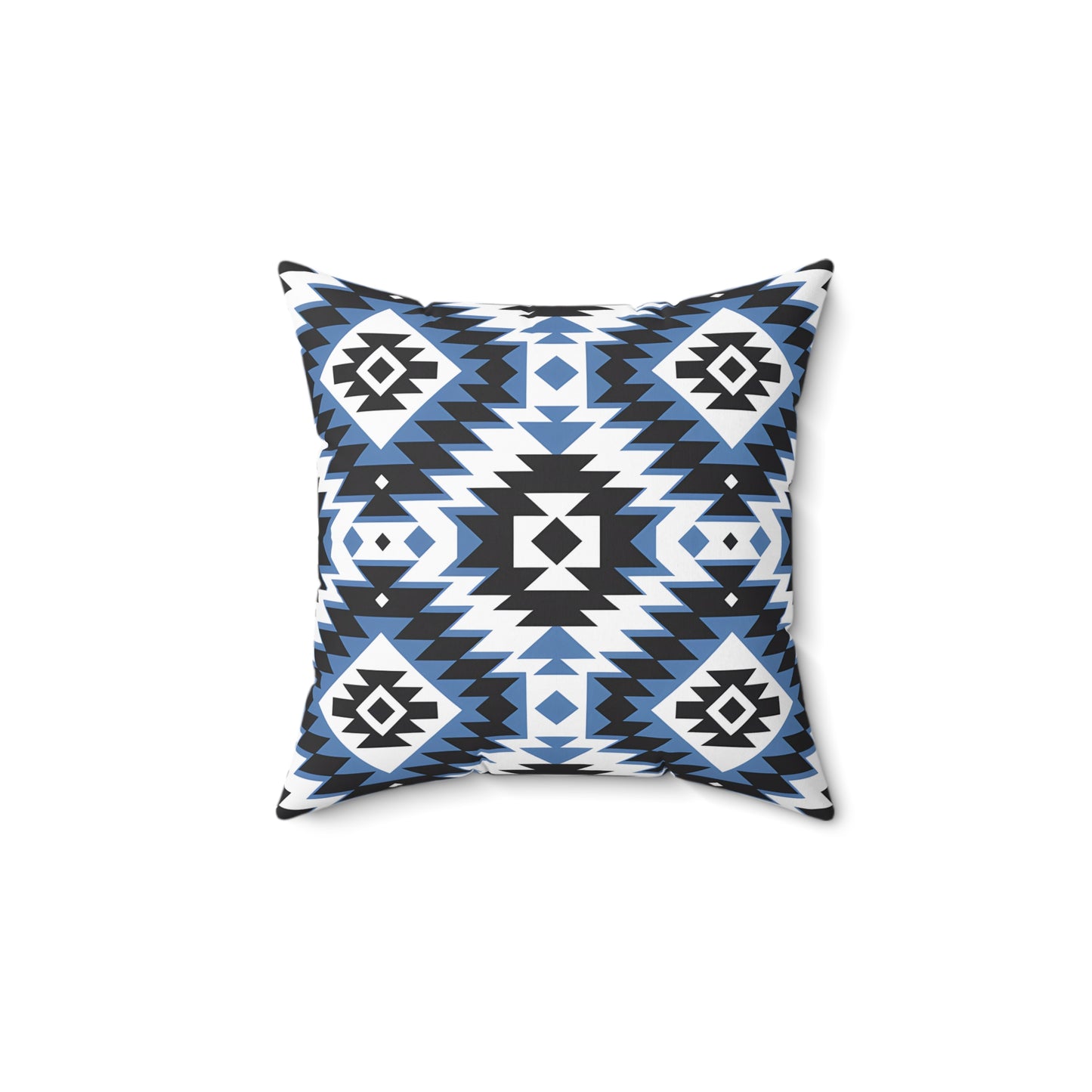 Aztec Pattern Decorative Pillow | Boho Home Decor | Blue Tribal Cushion for Living Room | Cozy Accent Pillow | Gift for Housewarming, - LOLA VEGAS ART