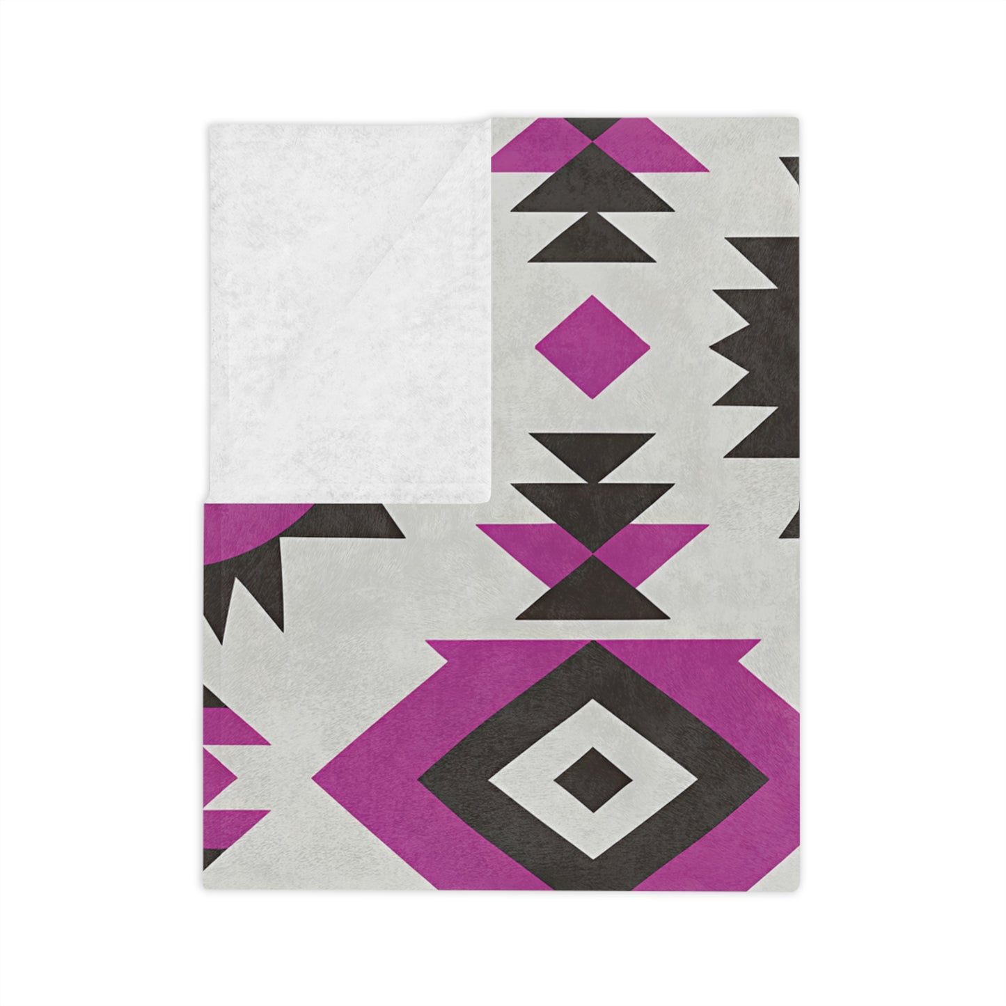 Geometric Pattern Velveteen Microfiber Blanket - Cozy Home Decor, Gift for Friends, Bohemian Style, Halloween, Layering - LOLA VEGAS ART