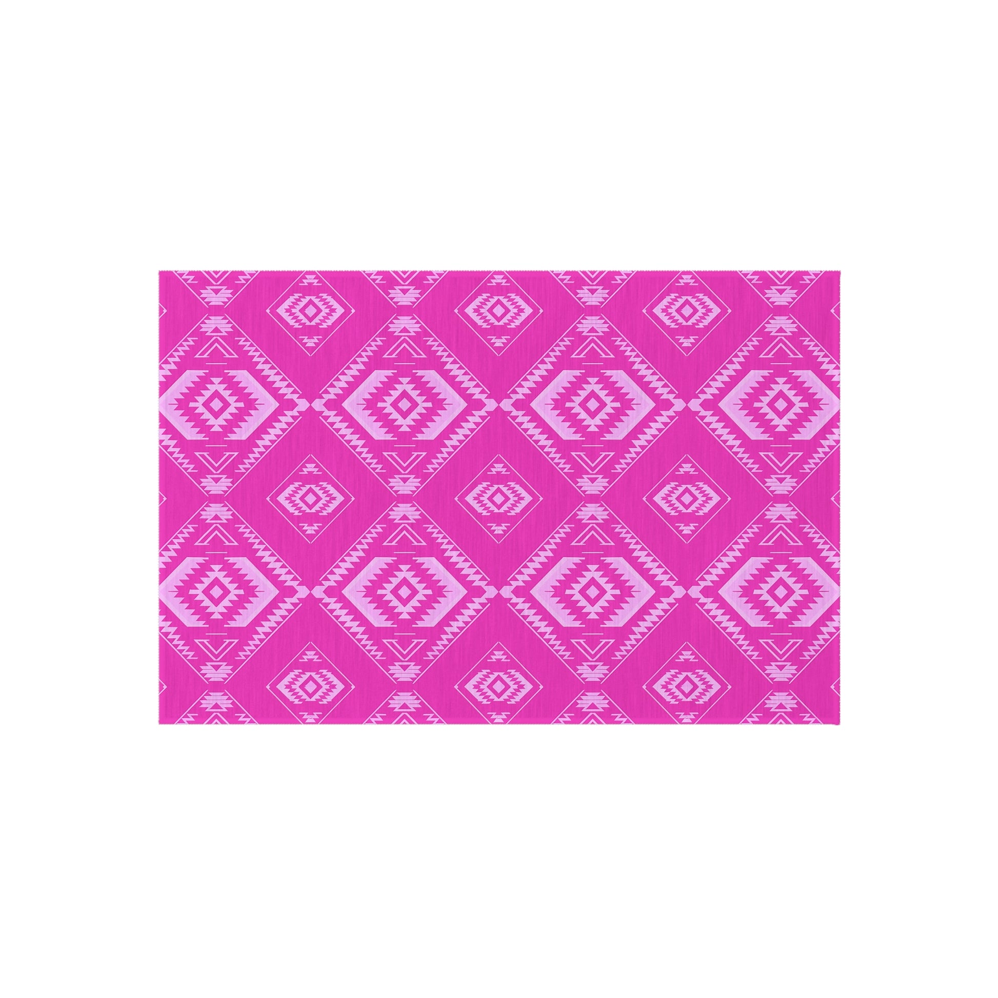 Fuchsia Southwestern Vibrant Outdoor Rug - Pink Geometric Pattern, Patio Decor, Boho Chic, Outdoor Spaces, Garden Mat, Home Essentials - LOLA VEGAS ART