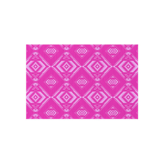 Fuchsia Southwestern Vibrant Outdoor Rug - Pink Geometric Pattern, Patio Decor, Boho Chic, Outdoor Spaces, Garden Mat, Home Essentials - LOLA VEGAS ART