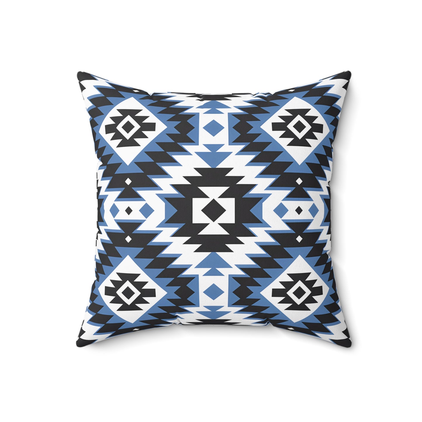 Aztec Pattern Decorative Pillow | Boho Home Decor | Blue Tribal Cushion for Living Room | Cozy Accent Pillow | Gift for Housewarming, - LOLA VEGAS ART