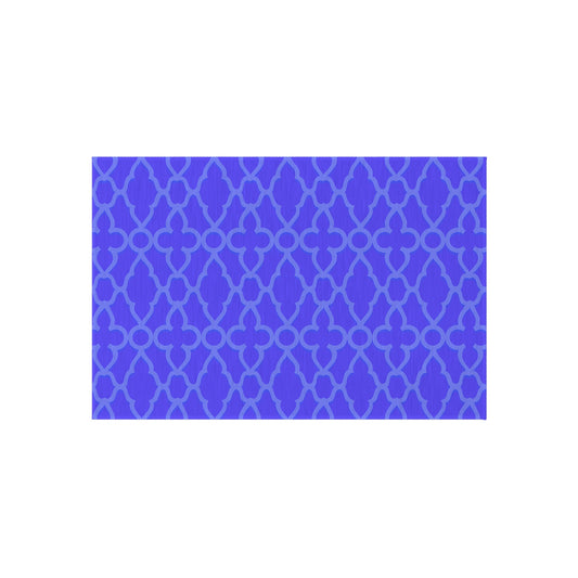 Purple Trellis Pattern Outdoor/Indoor Rug | Geometric Patio Mat