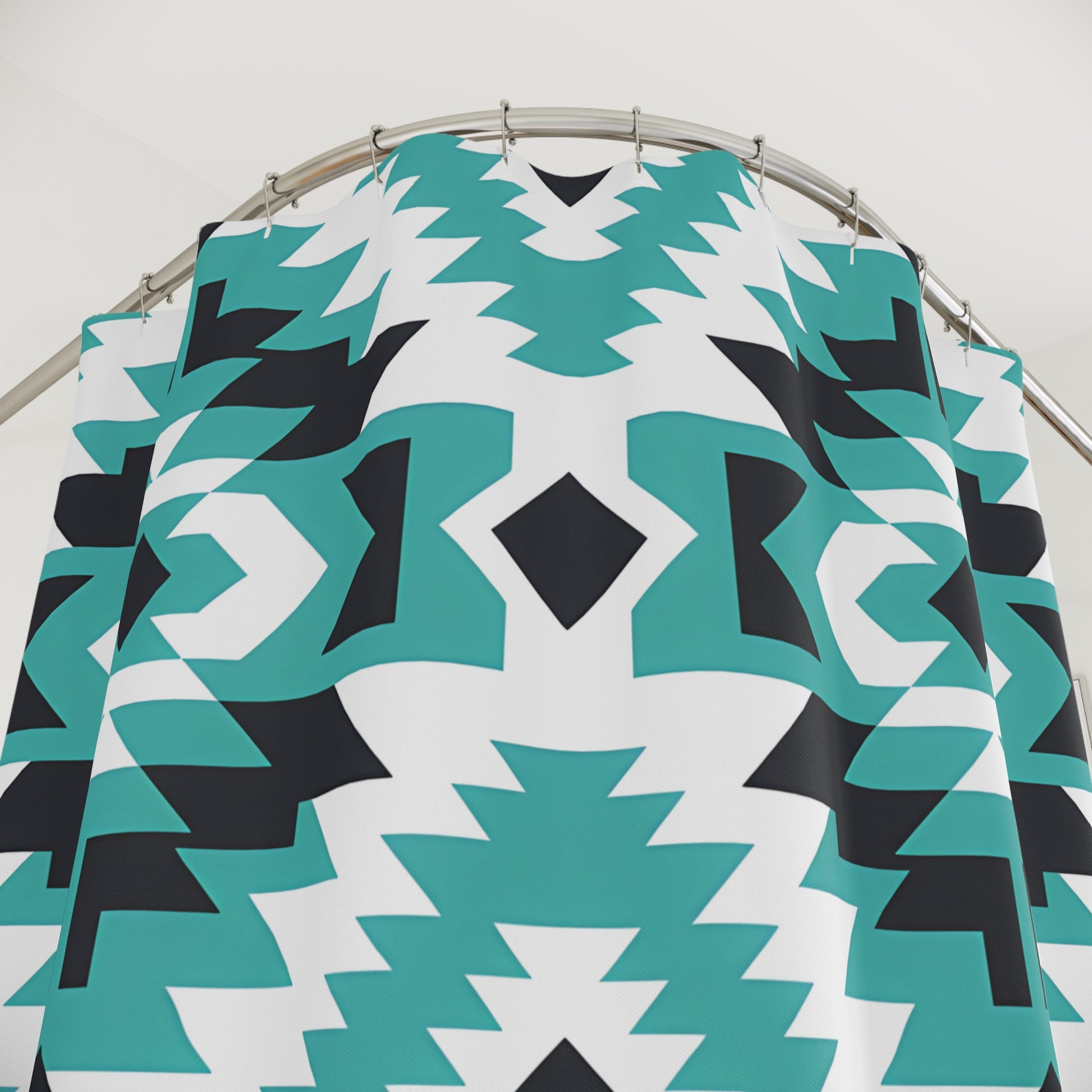 Aztec-Inspired Shower Curtain: Modern Bathroom Decor, Bohemian Home Accessory, Gift for Housewarming, Unique Bathroom Design, Vibrant Tribal - LOLA VEGAS ART