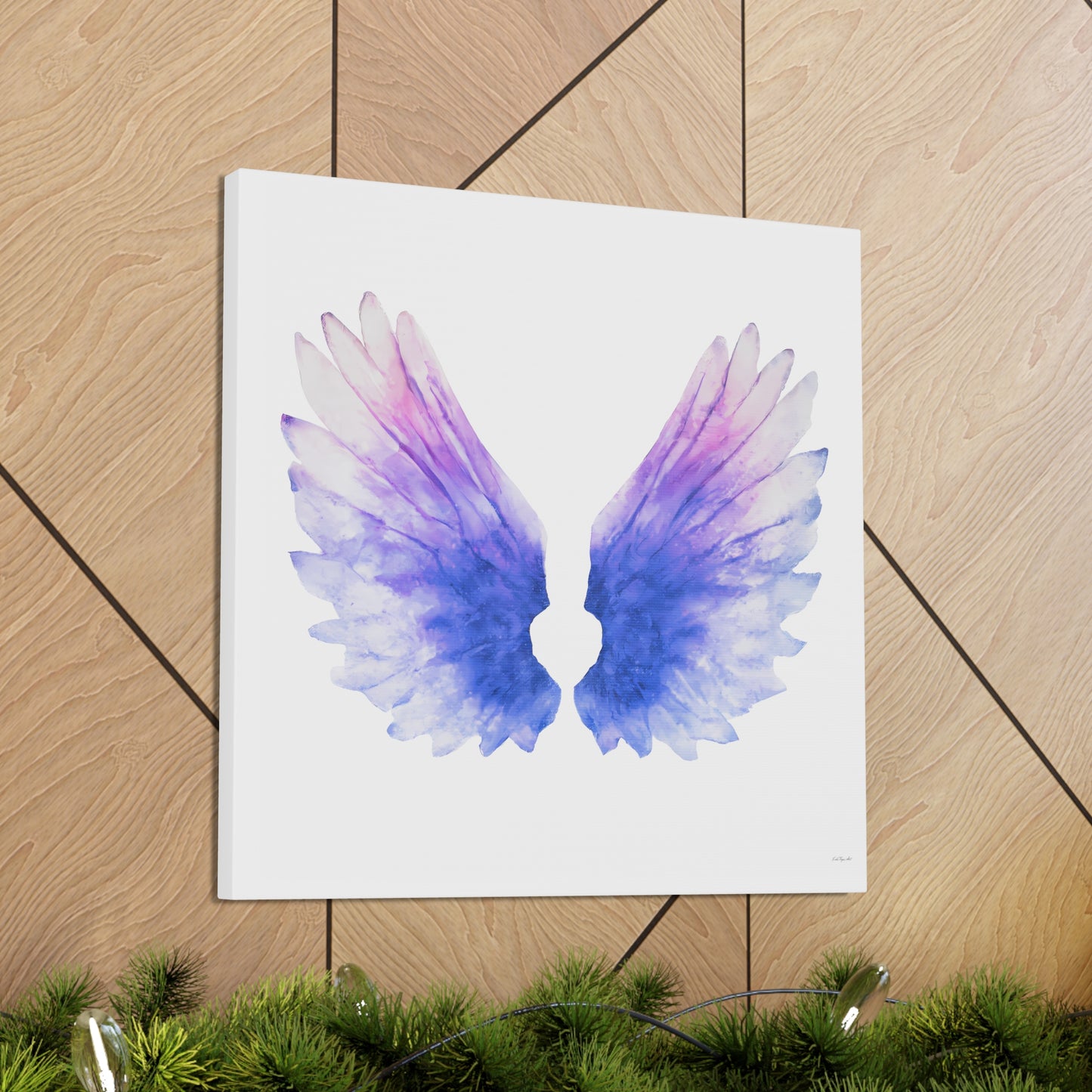 purple angels wings wall art canvas, wall art decor, wall art prints, angel wings art, wings, wall art purple, wall art spiritual