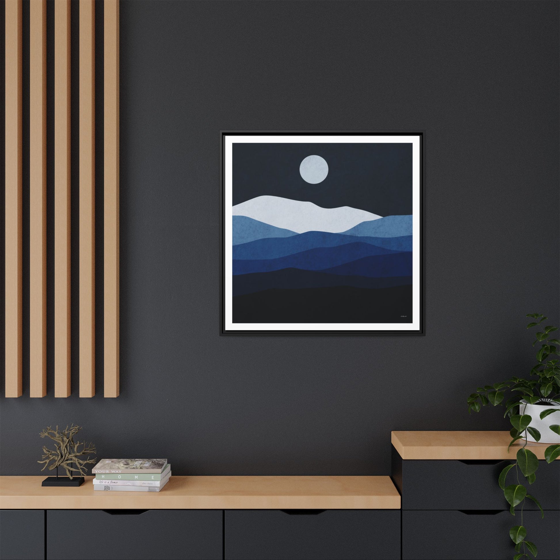 Framed Canvas Art, Serene Mountain Landscape, Modern Home Decor, Nature Wall Art, Gift for Nature Lovers, Interior Design - LOLA VEGAS ART