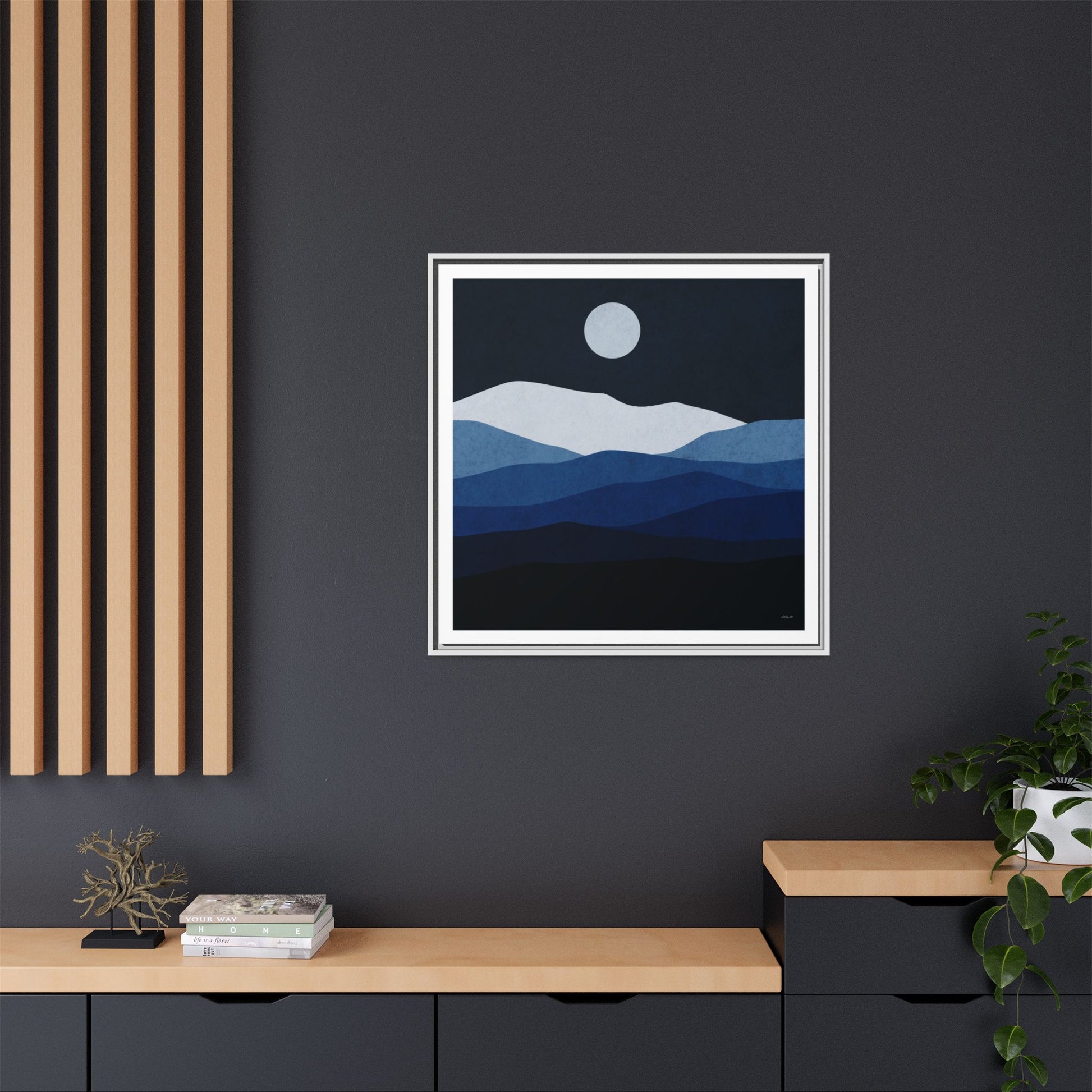 Framed Canvas Art, Serene Mountain Landscape, Modern Home Decor, Nature Wall Art, Gift for Nature Lovers, Interior Design - LOLA VEGAS ART