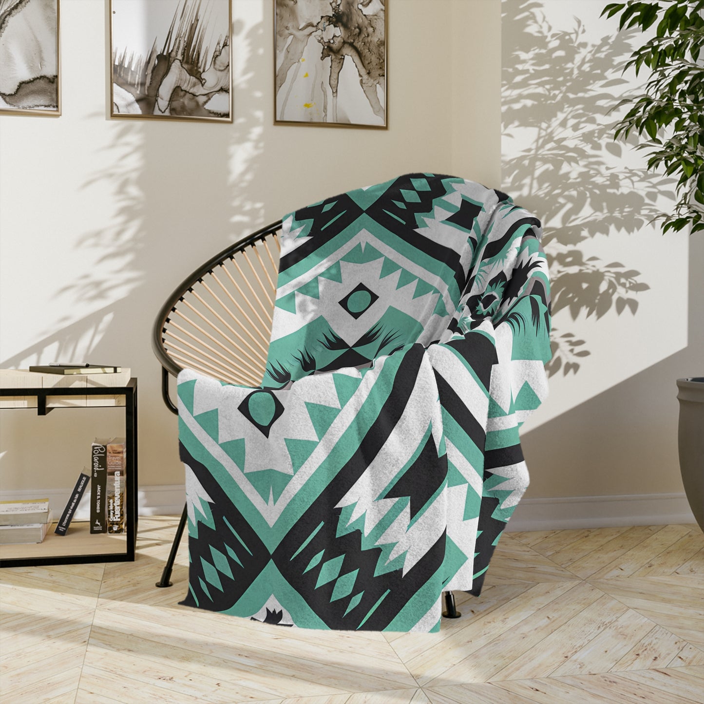 Cozy Southwest Pattern Blanket, Soft Microfiber Throw, Perfect for Home Decor, Picnic, or Gift, Aztec Inspired Design - LOLA VEGAS ART