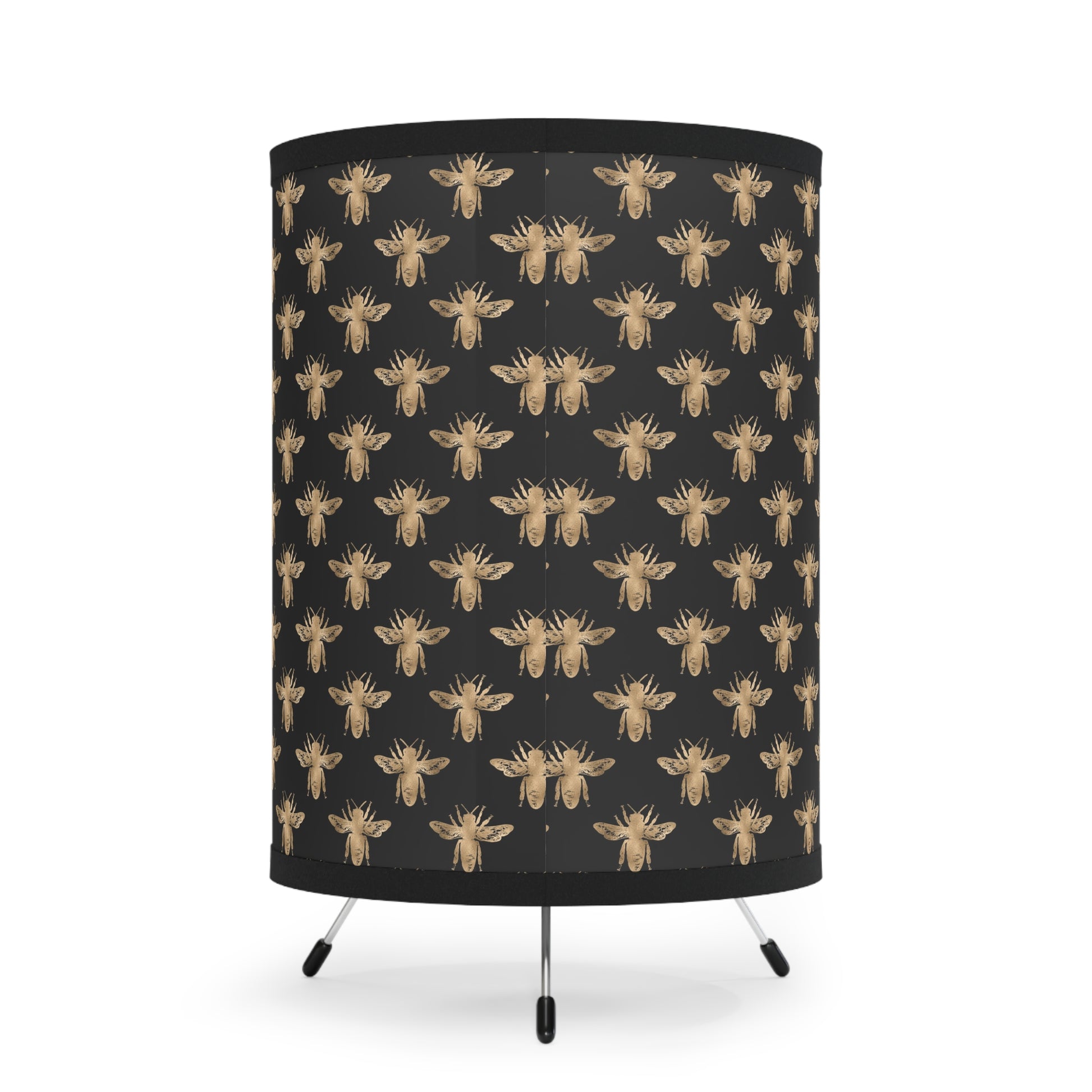 Bee Pattern Tripod Lamp - Unique Home Decor, Stylish Lighting, Insect Lover Gift, Modern Design, Interior Accents, Cozy Atmosphere - LOLA VEGAS ART