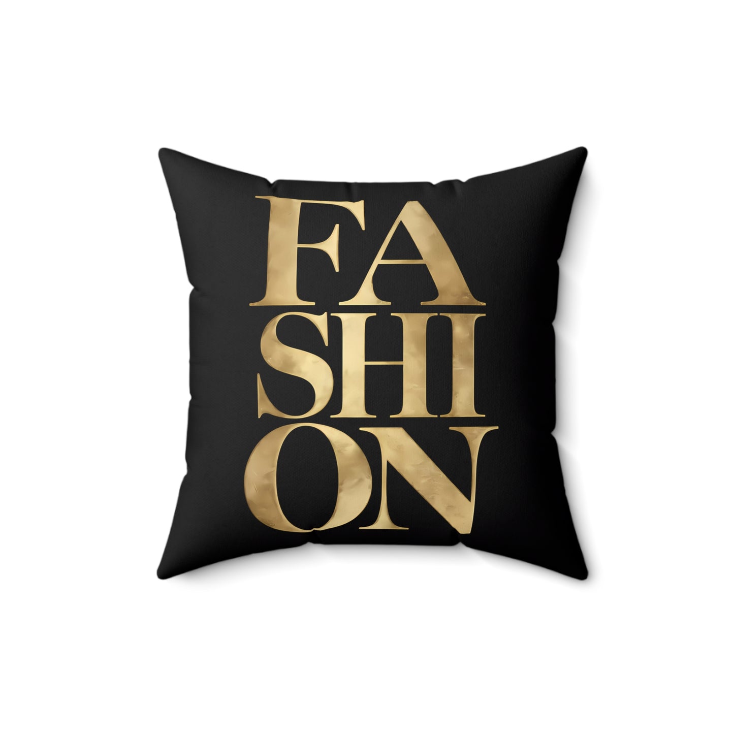 Fashionista Glam Square Pillow - Black/Gold, Stylish Decor, Trendy Throw Cushion, Chic Home Accessory, Gift for Fashion Lover, Glam Decor - LOLA VEGAS ART
