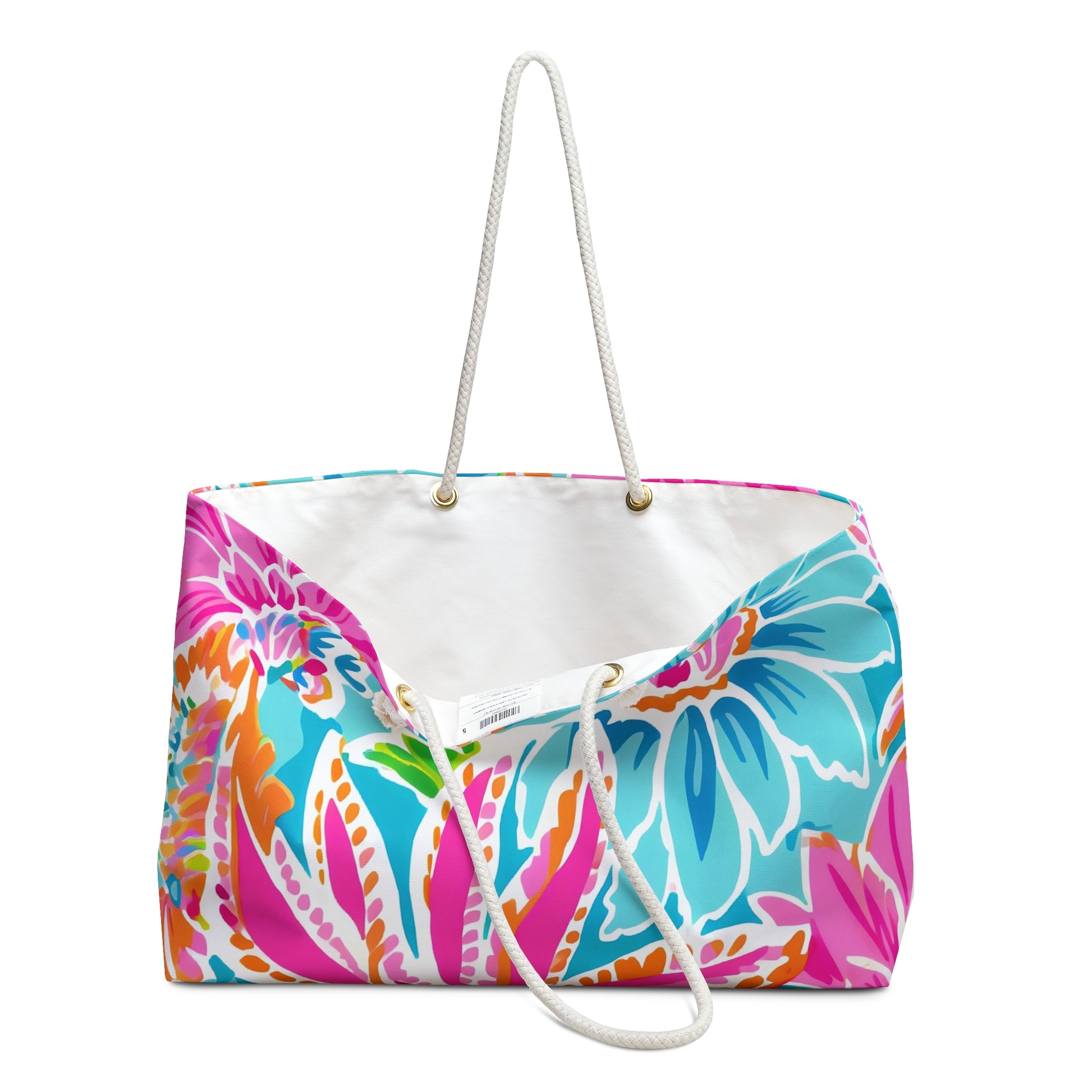 Vibrant Floral Weekender Bag - Perfect for Travel, Beach Days, Weekend Getaways | Stylish Tote, Summer Accessory, Gift Idea - LOLA VEGAS ART