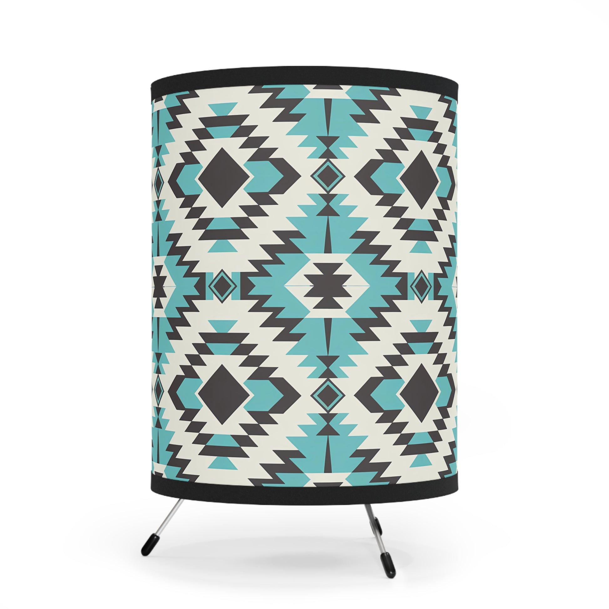 Bohemian Tripod Lamp with Vibrant Geometric Shade, Home Decor, Modern Lighting, Unique Gift, Eco-Friendly Design - LOLA VEGAS ART