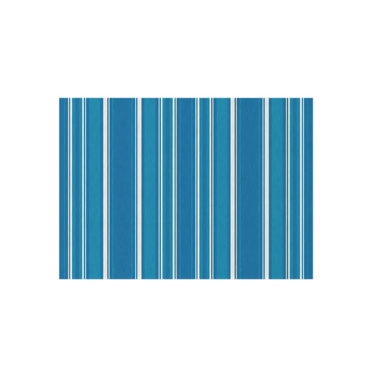 Blue Stripe Outdoor/Indoor Rug | Patio Mat, Coastal Striped Porch Rug
