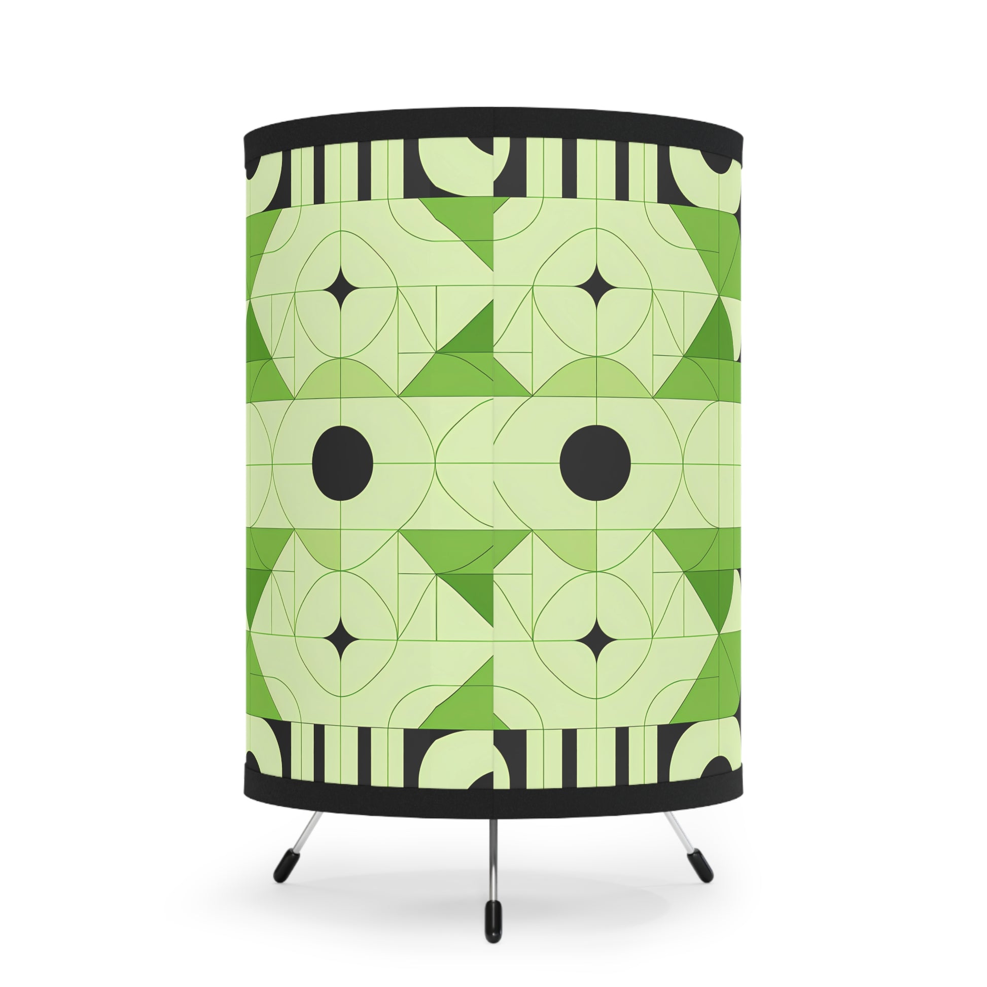 Geometric Tripod Lamp, Modern Lighting, Home Decor, Unique Lamp Shade, Green Accent Light, Gift for Homeowners, Stylish Nightstand - LOLA VEGAS ART