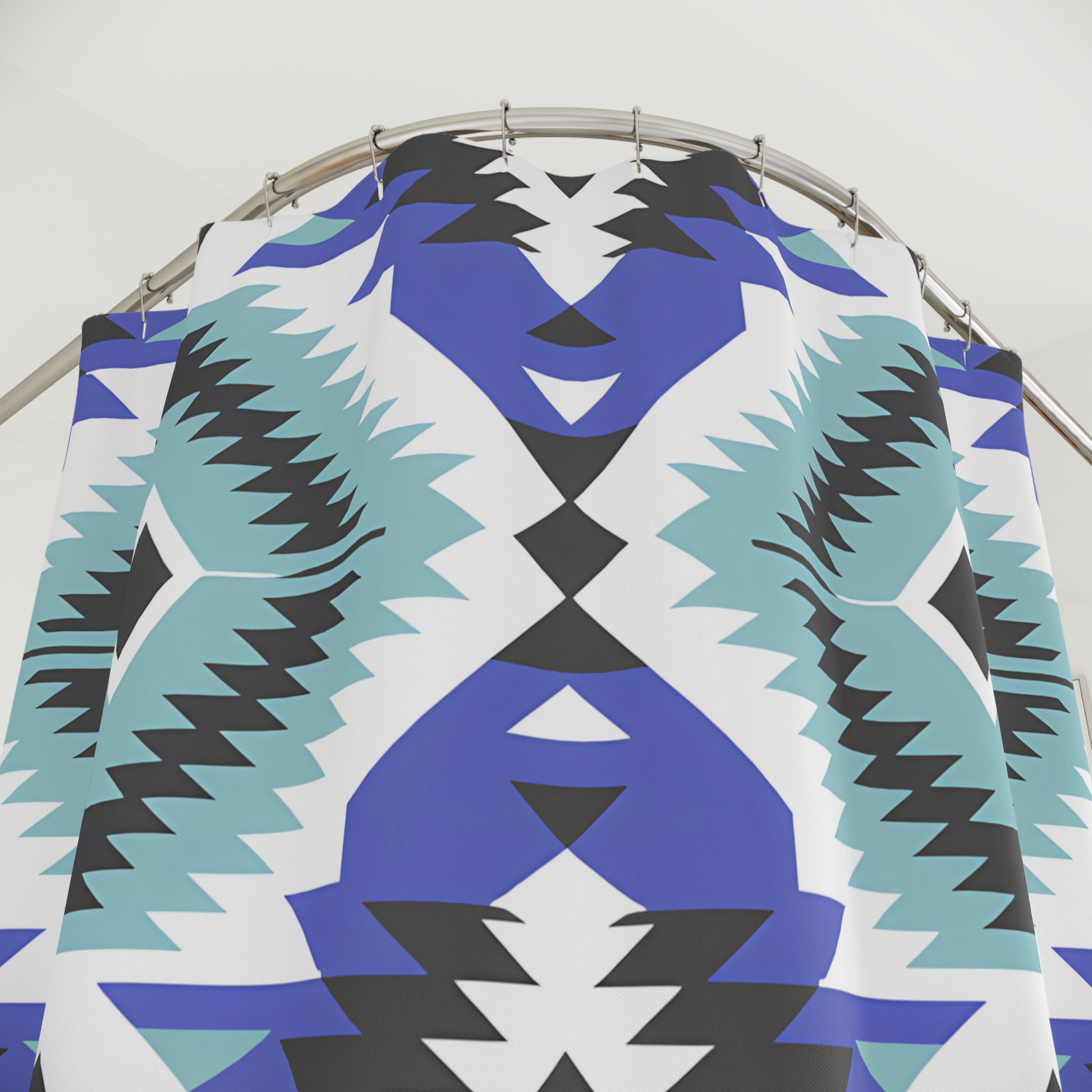 Tribal Pattern Shower Curtain, Bohemian Bathroom Decor, Vibrant Home Accessory, Modern Shower Curtain, Gift for New Home - LOLA VEGAS ART