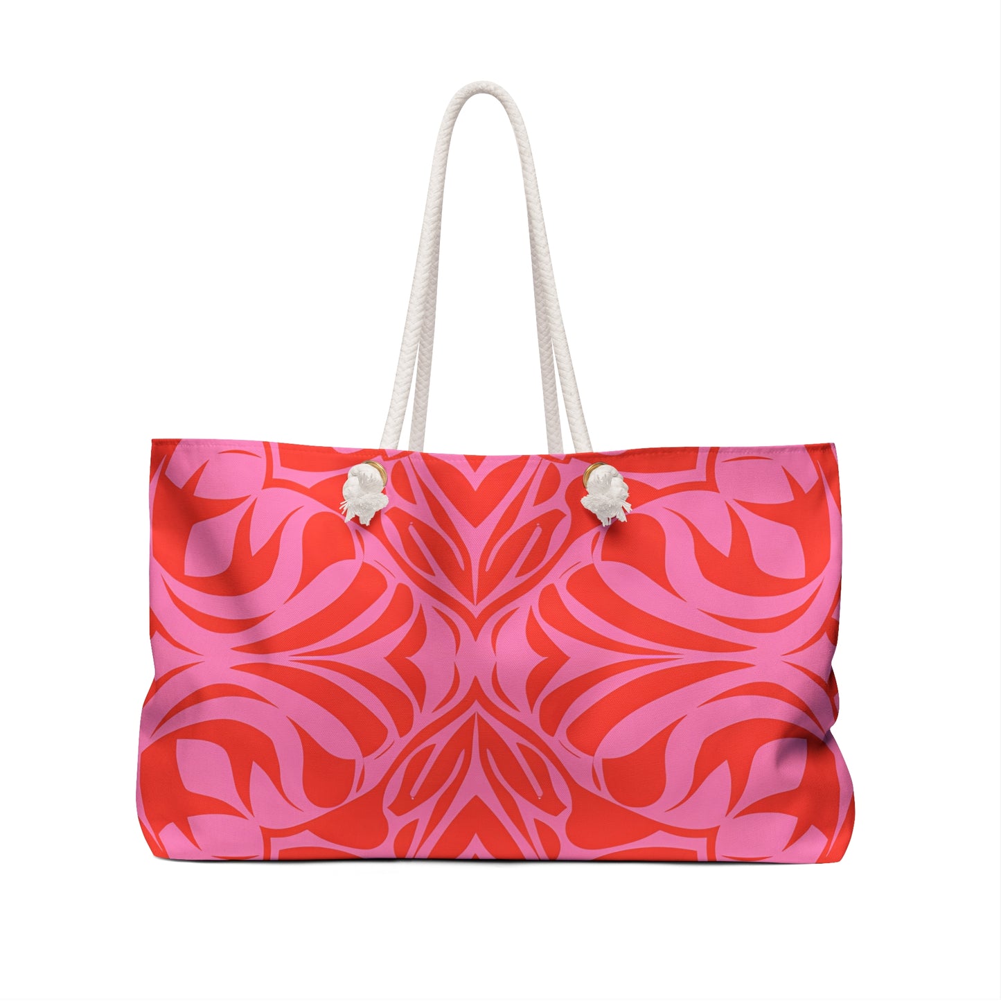 Boho Weekender Bag, Pink Orange Travel Bag, Feminine Overnight Bag, Large Bohemian Tote, Stylish Weekend Duffel, Hippie Getaway Carry-on, - LOLA VEGAS ART