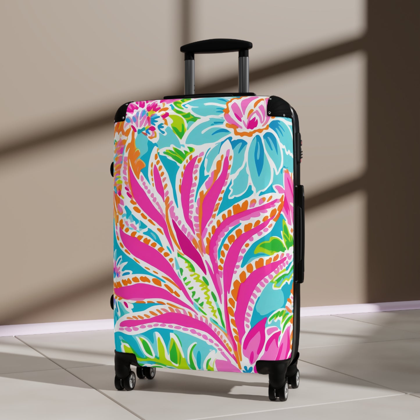 Vibrant Suitcase  Colorful Luggage, Travel Gear, Floral Carry-On, Vacation Bag, Adventure Accessory, Unique Travel Gift - LOLA VEGAS ART