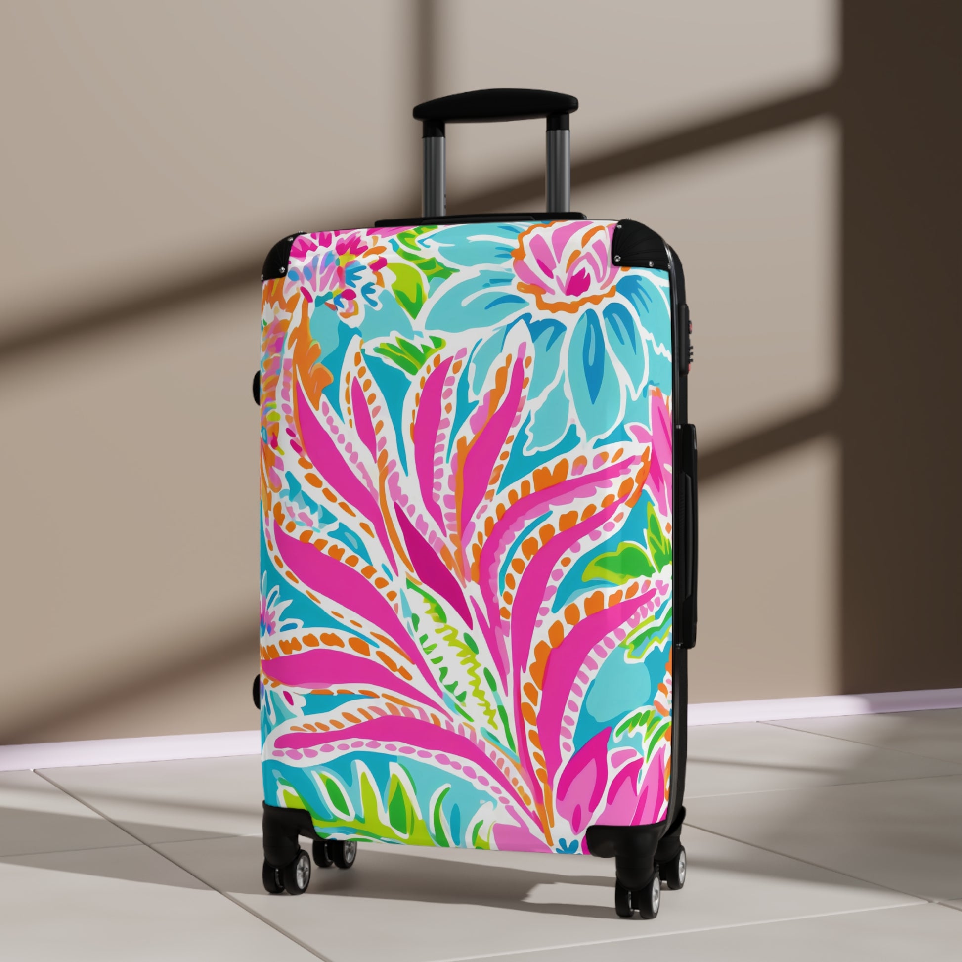 Vibrant Suitcase  Colorful Luggage, Travel Gear, Floral Carry-On, Vacation Bag, Adventure Accessory, Unique Travel Gift - LOLA VEGAS ART