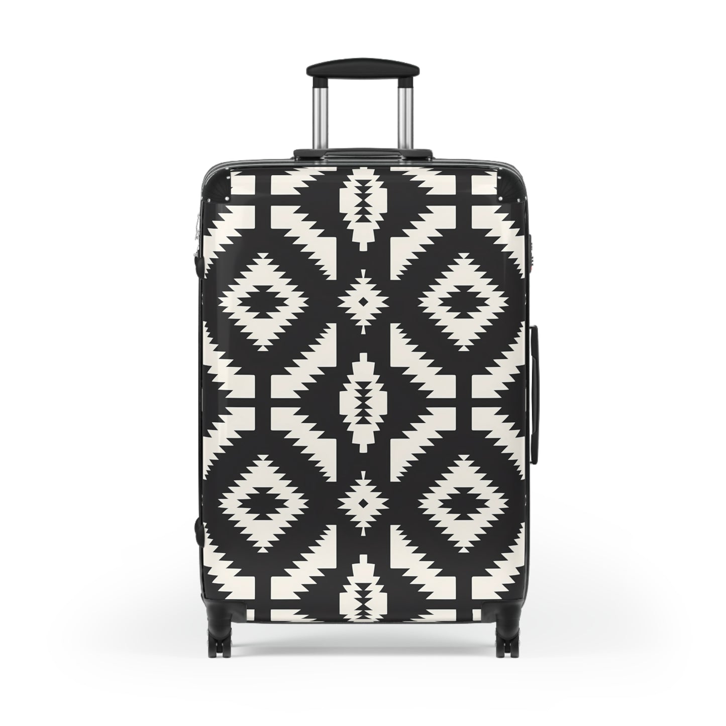 Stylish Suitcase for Travel Enthusiasts, Trendy Luggage, Black White Geometric Pattern, Travel Gear, Perfect Gift for Travelers - LOLA VEGAS ART