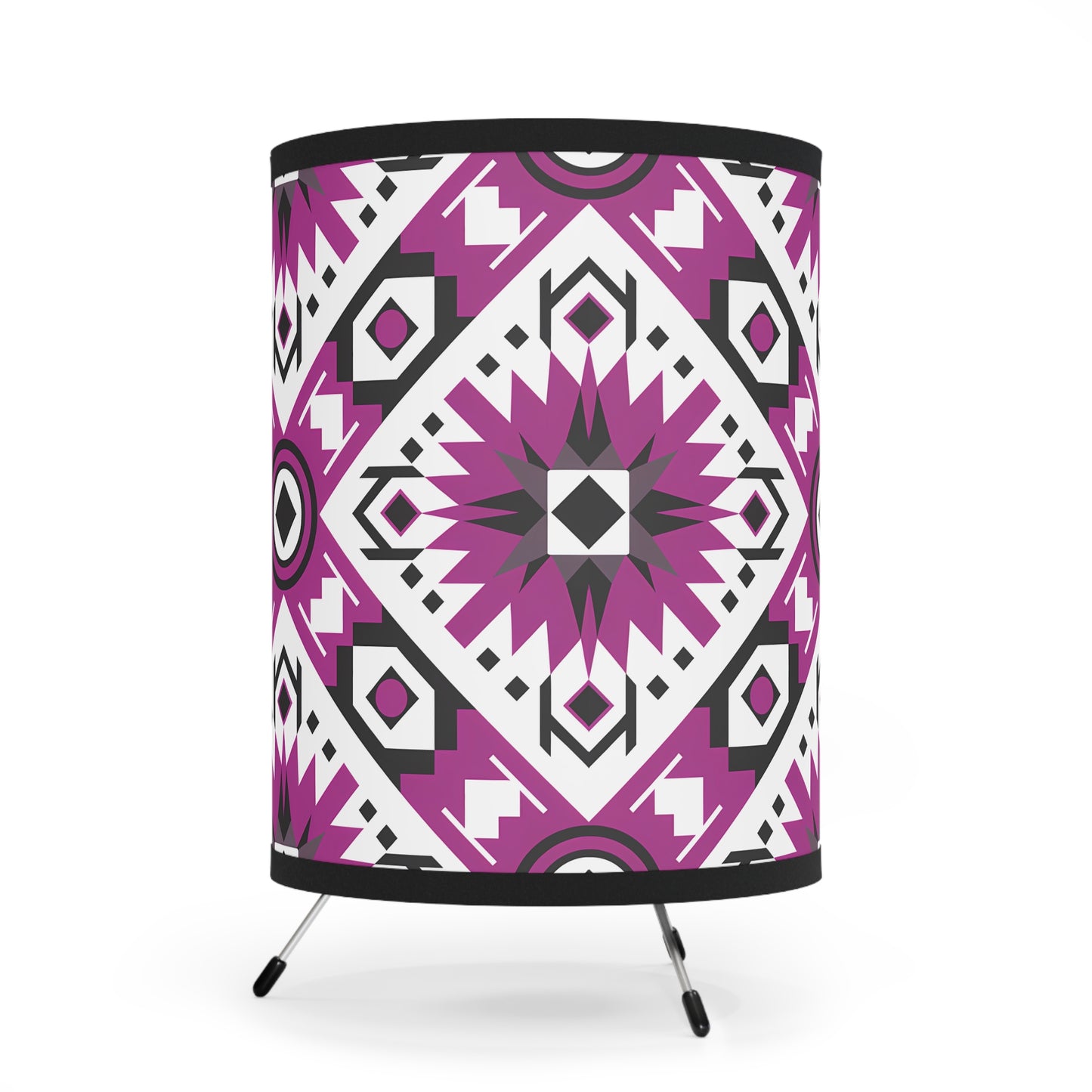 Bohemian Tripod Lamp - High-Res printed shade, Unique Home Decor, Stylish Lighting, Perfect for Living Room, Bedroom or Office, Gift Idea - LOLA VEGAS ART