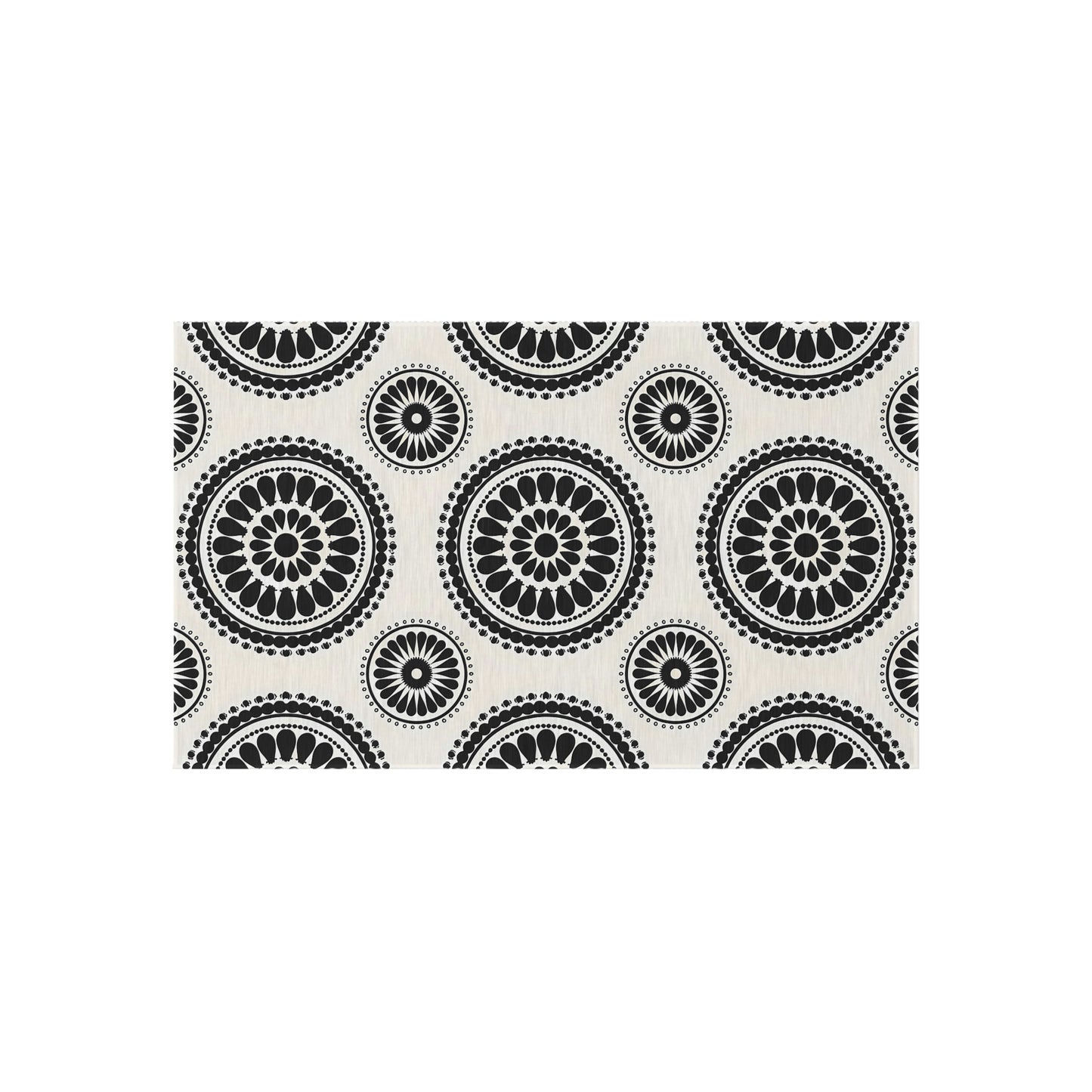 Black and White Stylish Outdoor Rug for Patios, Decks, and Gardens - Boho Chic Floor Mat for Entertaining, Home Decor, Picnic, Camping