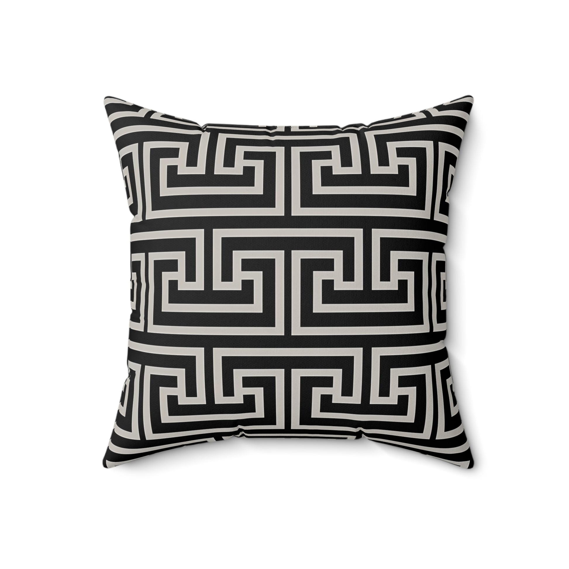 Chic Black Geometric Square Pillow, Modern Home Decor, Accent Cushion, Stylish Throw Pillow, Living Room Decor, Gifts for Him or Her - LOLA VEGAS ART