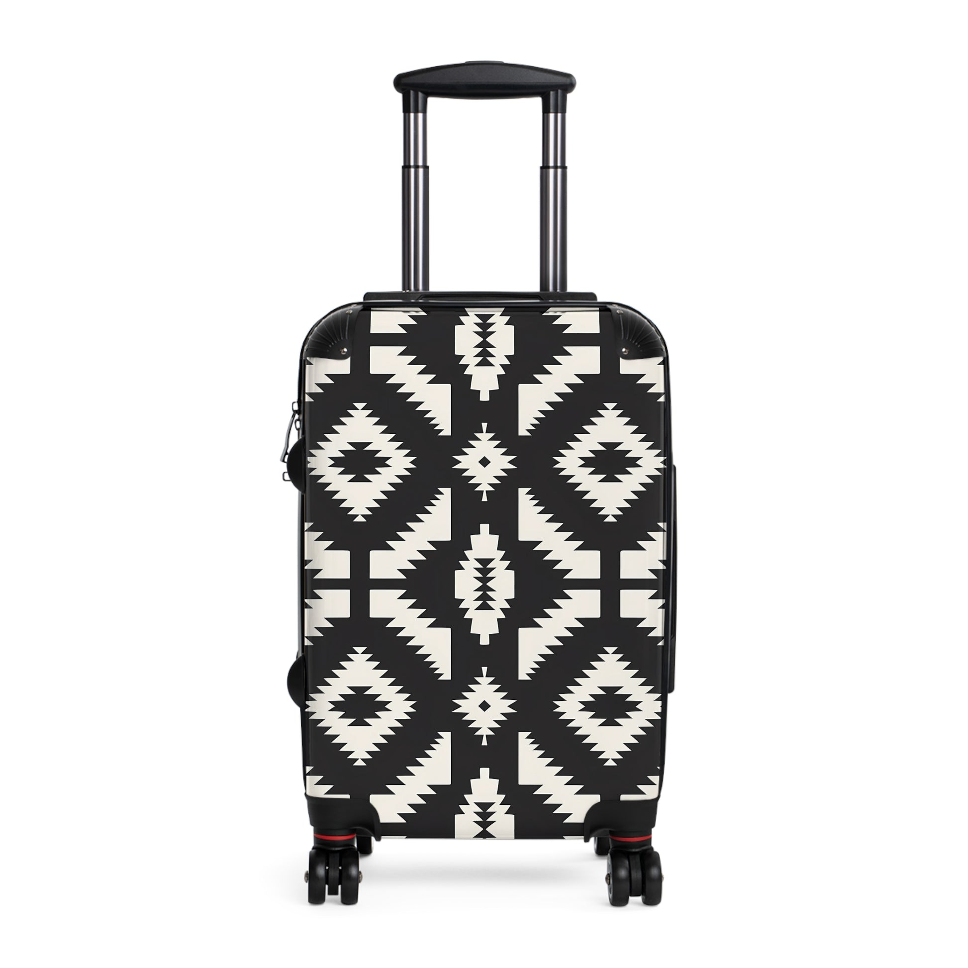 Stylish Suitcase for Travel Enthusiasts, Trendy Luggage, Black White Geometric Pattern, Travel Gear, Perfect Gift for Travelers - LOLA VEGAS ART