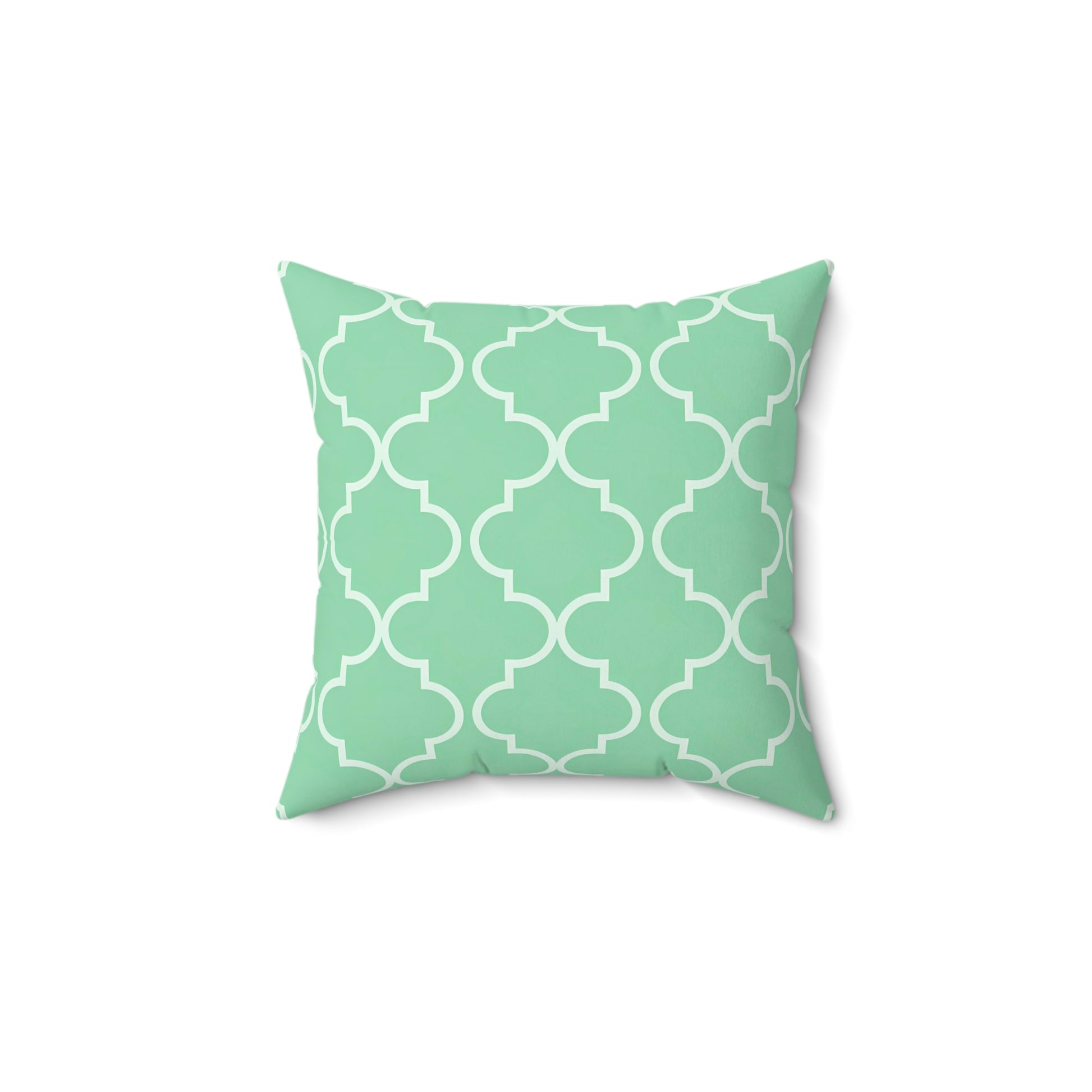 Mint Green Geometric Accent Pillow | Modern Home Decor, Throw Cushion, Living Room Pillow, Wedding Gift, Cozy Accent, Moroccan Quatrefoil - LOLA VEGAS ART