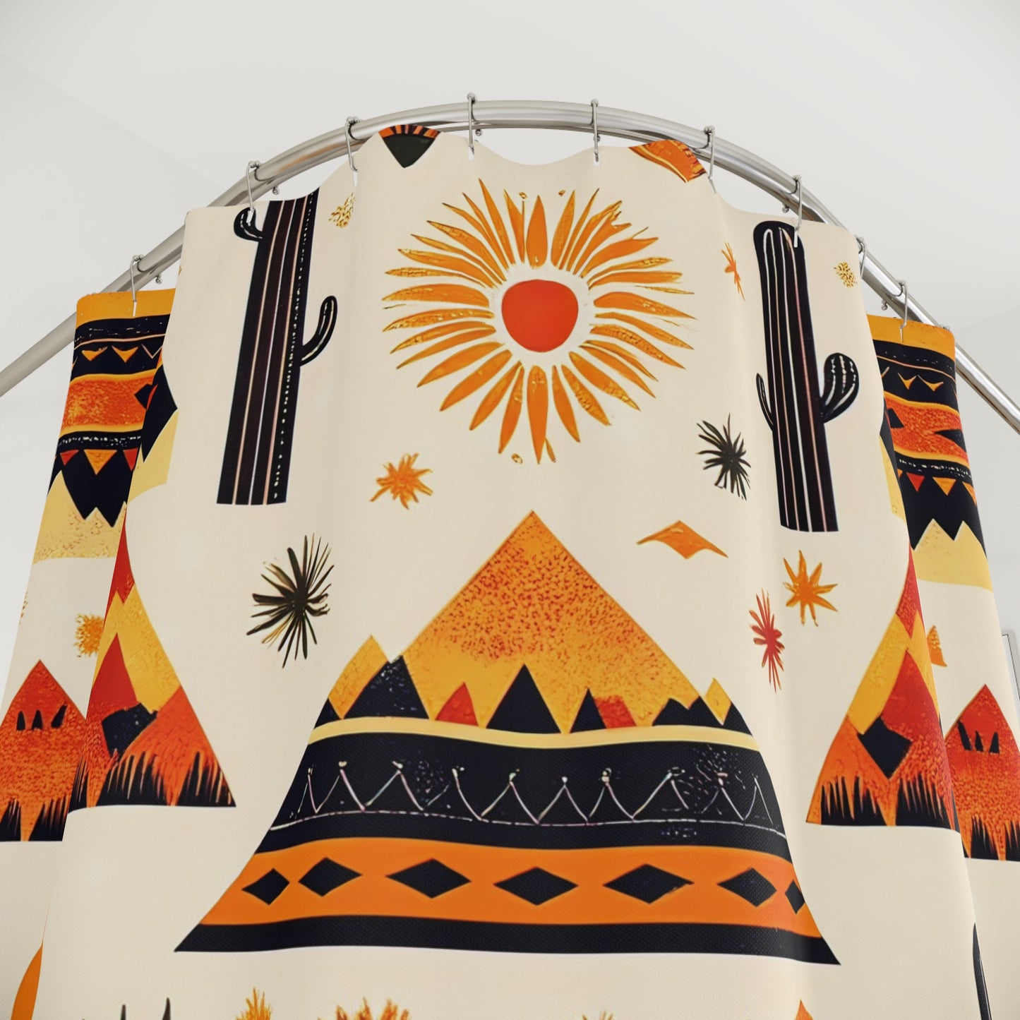 Desert Vibes Shower Curtain - Bohemian Bathroom Decor, Southwestern Style, Unique Home Accent, Gift for Nature Lovers, Vacation Vibe