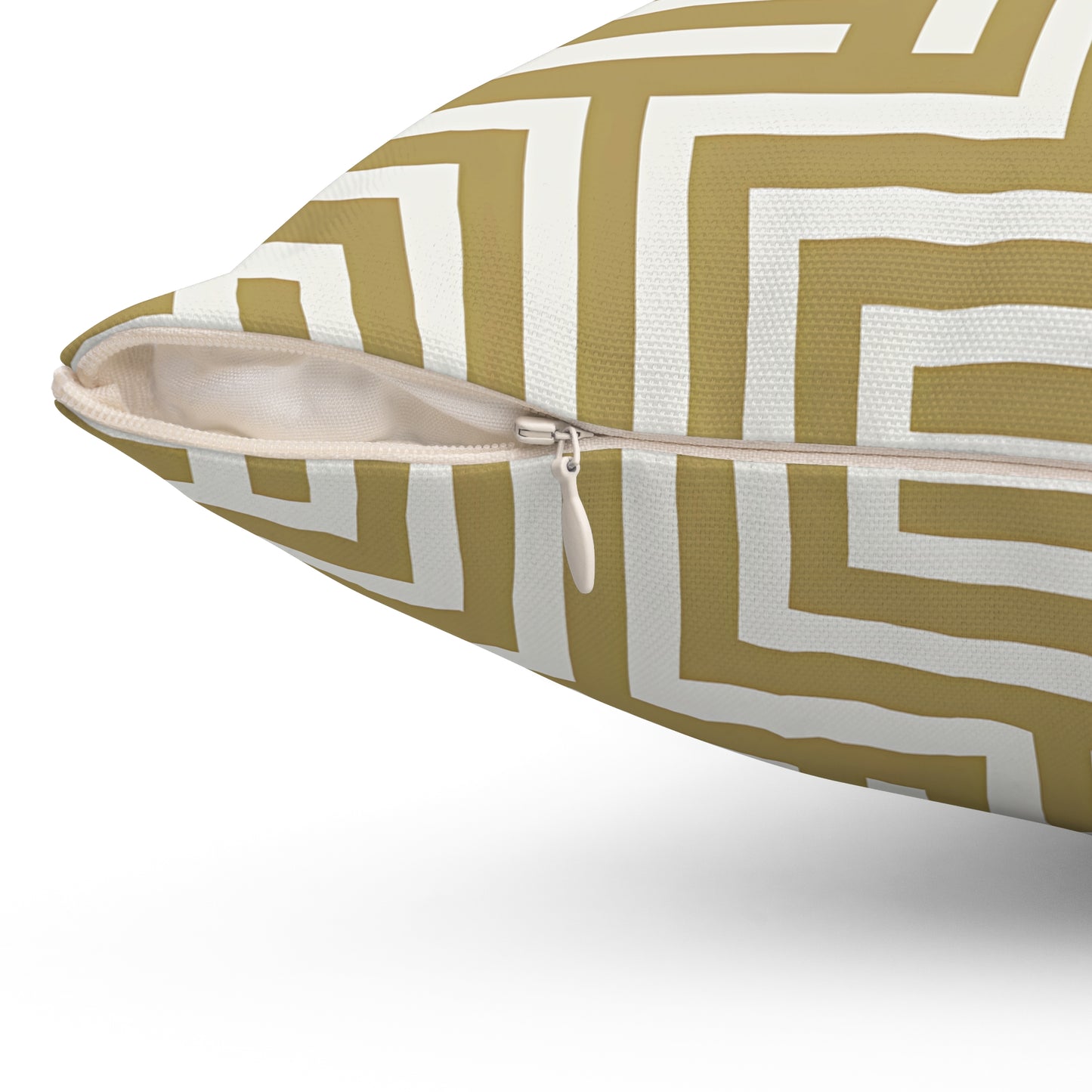 Tan and White Geometric Patterned Pillow, Decorative Cushion, Modern Home Decor, Gift for Homeowners, Stylish Throw Pillow