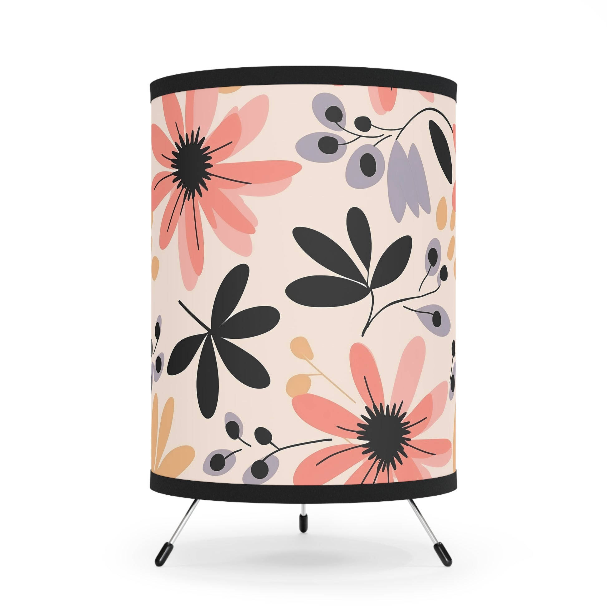 Flower Power Tripod Lamp, Floral Lighting Fixture, Boho Home Decor, Gifts for Plant Lovers, Modern Interior Design - LOLA VEGAS ART