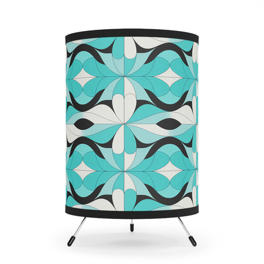 Chic Tripod Lamp with Retro Geometric Shade, Modern Home Decor, Accents for Living Room, Bedroom, Unique Gift Idea - LOLA VEGAS ART