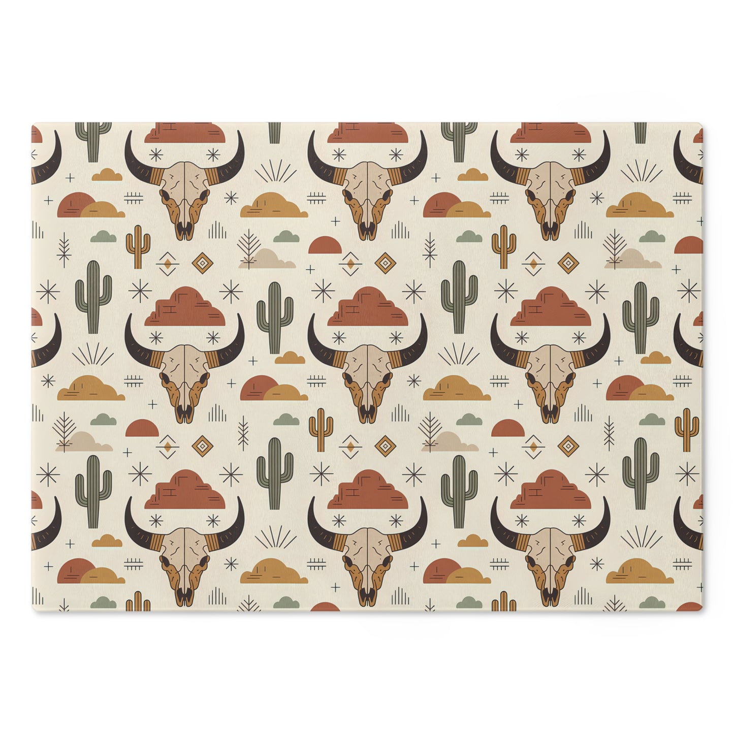 Rustic Western Cutting Board, Bull Skull Design, Unique Kitchen Decor, Gifts for Chefs, Housewarming, Southwestern Style, Farmhouse - LOLA VEGAS ART