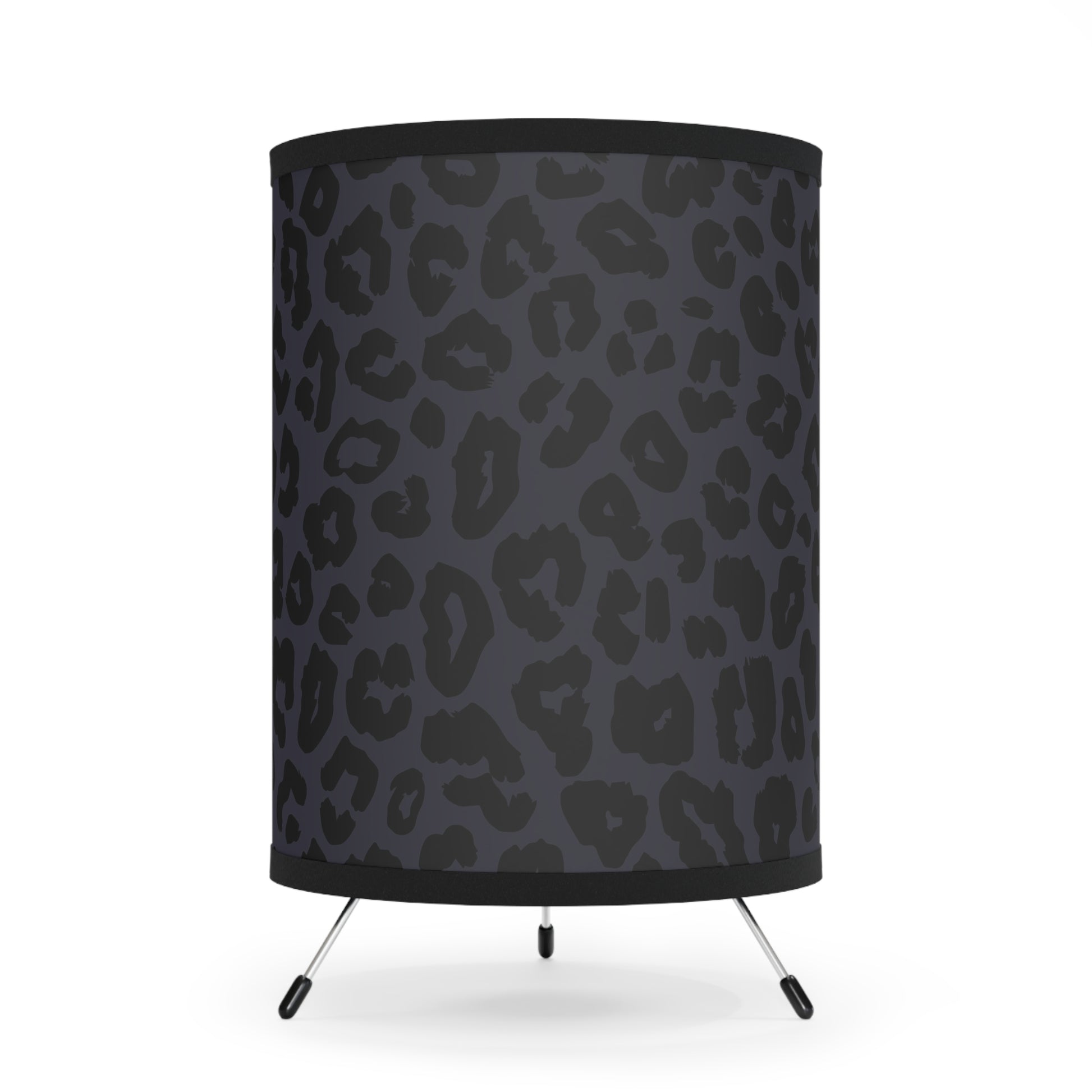 Table Lamp, Black Leopard Print Tripod Lamp, Hollywood Regency Home Decor, US/CA Plug, Glamorous Night Light, Dramatic Reading Lamp, - LOLA VEGAS ART