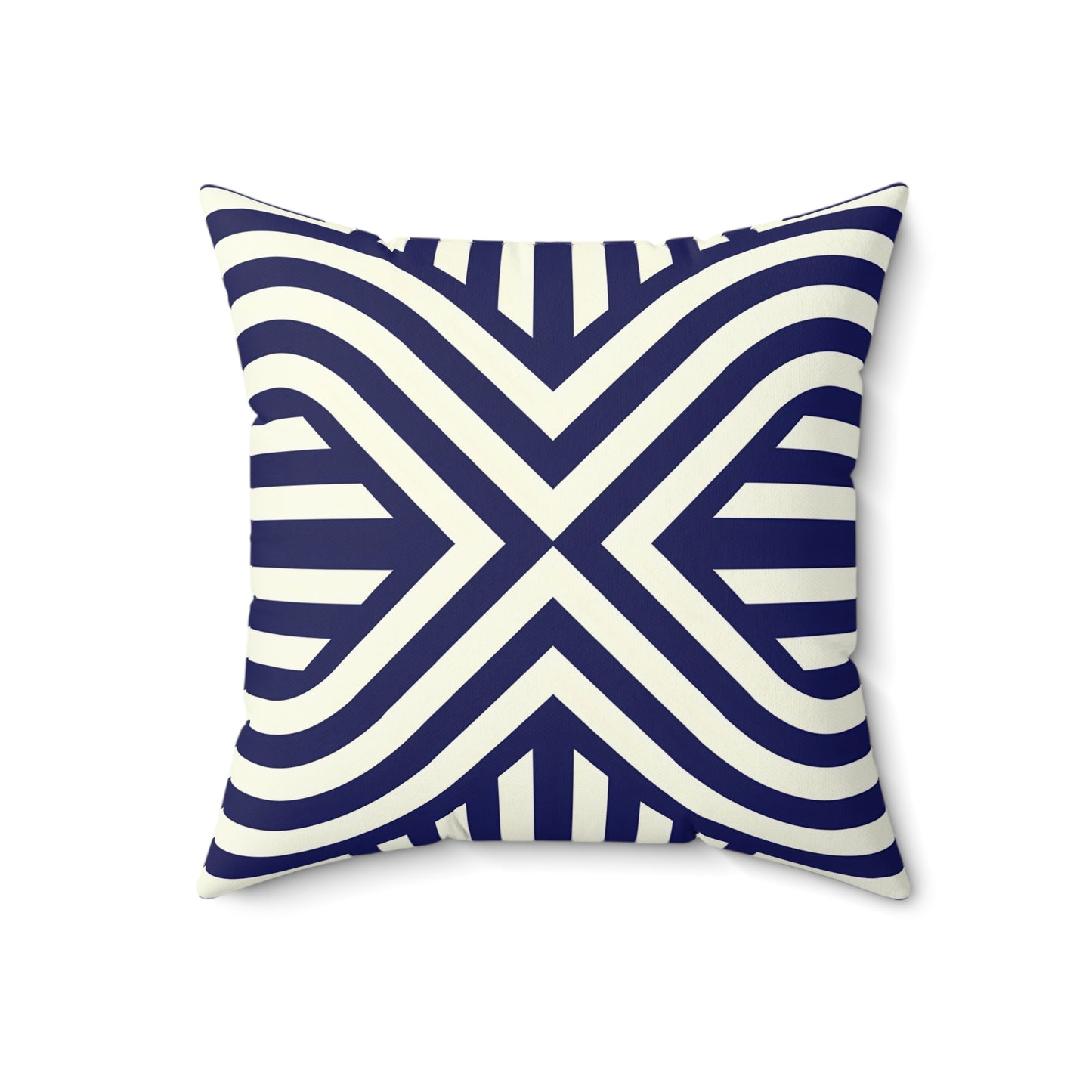 Stylish Geometric Accent Pillow, Modern Home Decor Cushion, Navy Striped Throw Pillow, Pillow for Living Room, Gift for Housewarming - LOLA VEGAS ART