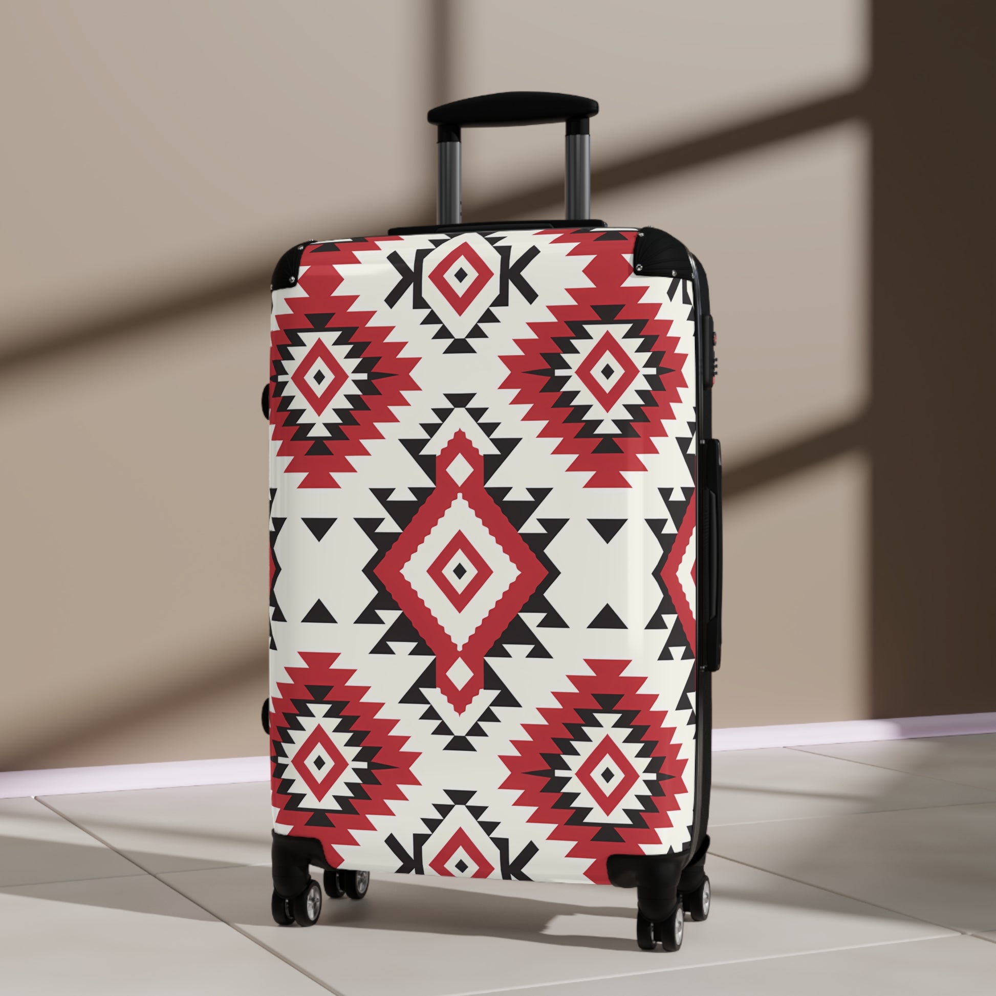 Trendy Tribal Suitcase, Stylish Luggage for Travelers, Boho Travel Case, Unique Carry-On for Vacations, Ideal Gift for Adventurers - LOLA VEGAS ART