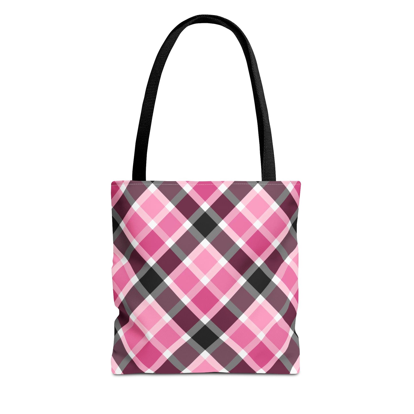 Chic Pink Plaid Tote Bag, Fashionable Shopping Bag, Stylish Everyday Tote, Eco-Friendly Bag, Trendy Accessory for All Occasions