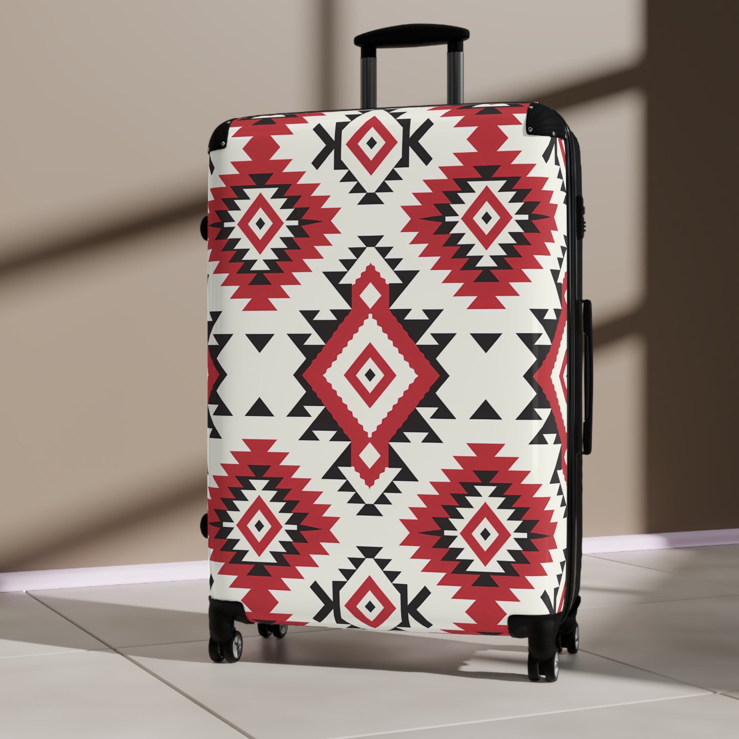 Trendy Tribal Suitcase, Stylish Luggage for Travelers, Boho Travel Case, Unique Carry-On for Vacations, Ideal Gift for Adventurers - LOLA VEGAS ART