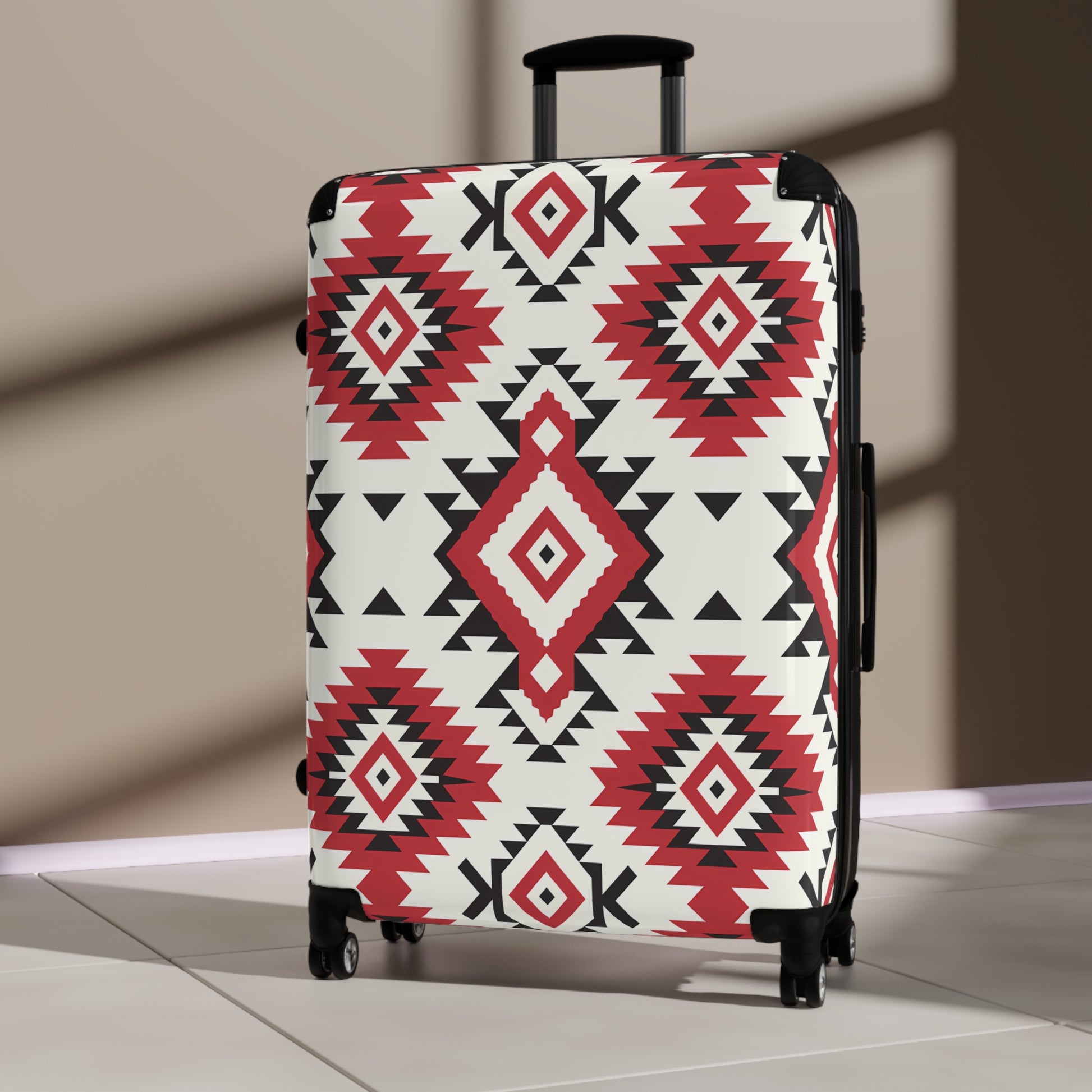 Trendy Tribal Suitcase, Stylish Luggage for Travelers, Boho Travel Case, Unique Carry-On for Vacations, Ideal Gift for Adventurers - LOLA VEGAS ART