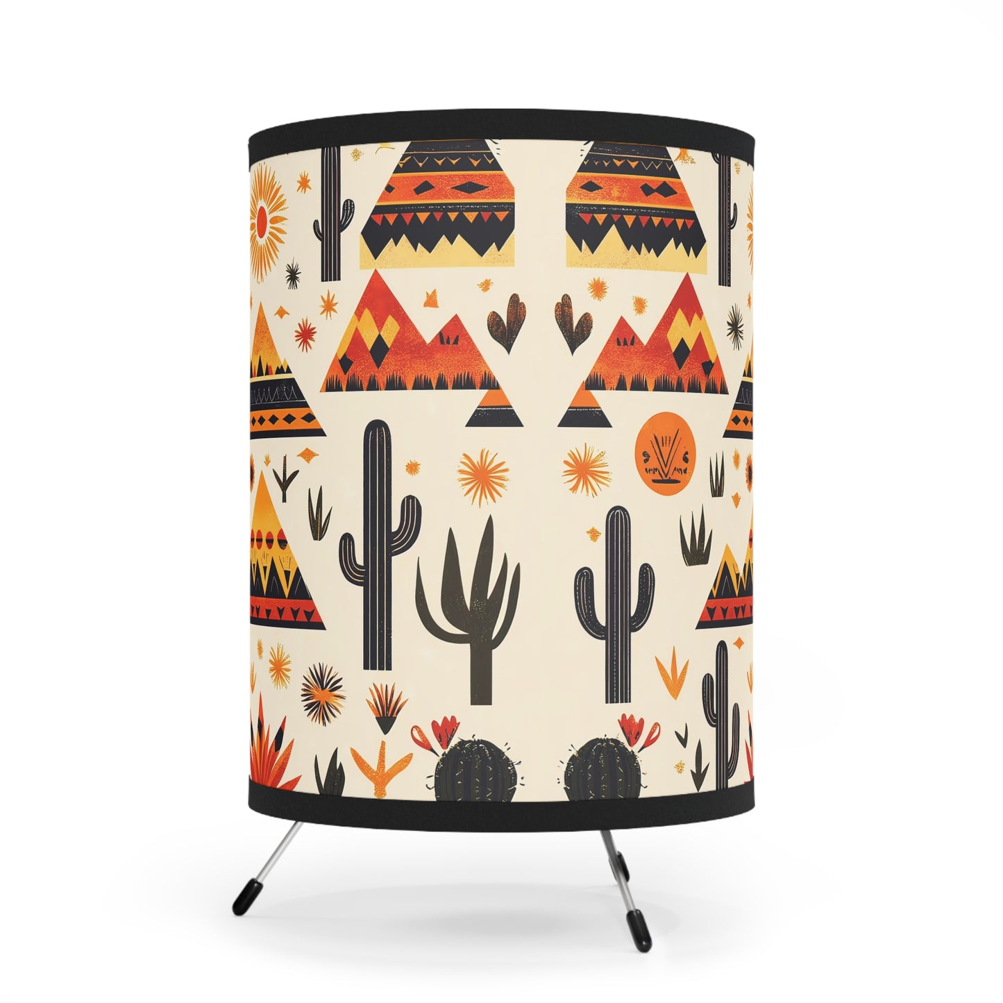 Southwestern Style Tripod Lamp, Table Lamp, Boho Decor, Unique Lighting, Home Accent, Gift for Him/Her, Cozy Atmosphere - LOLA VEGAS ART