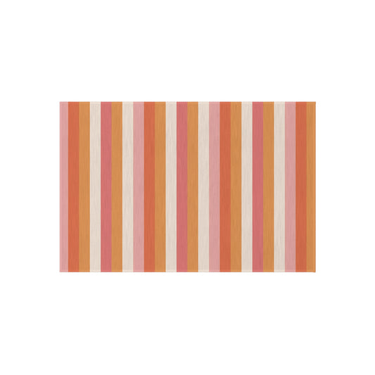 Sunset Stripe Outdoor Rug | Striped Patio Rug, Orange Pink Creme