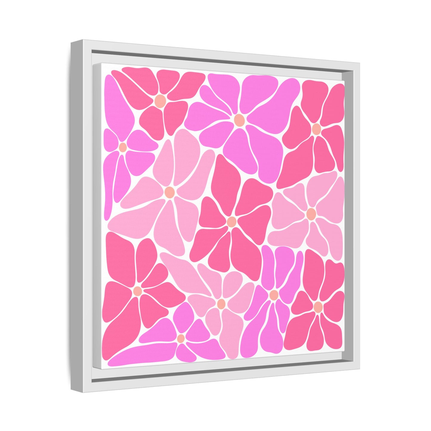 Pink Floral Wall Art, Framed Canvas Decor for Home, Vibrant Flower Print, Ideal Gift for Mother's Day, Spring Decor - LOLA VEGAS ART