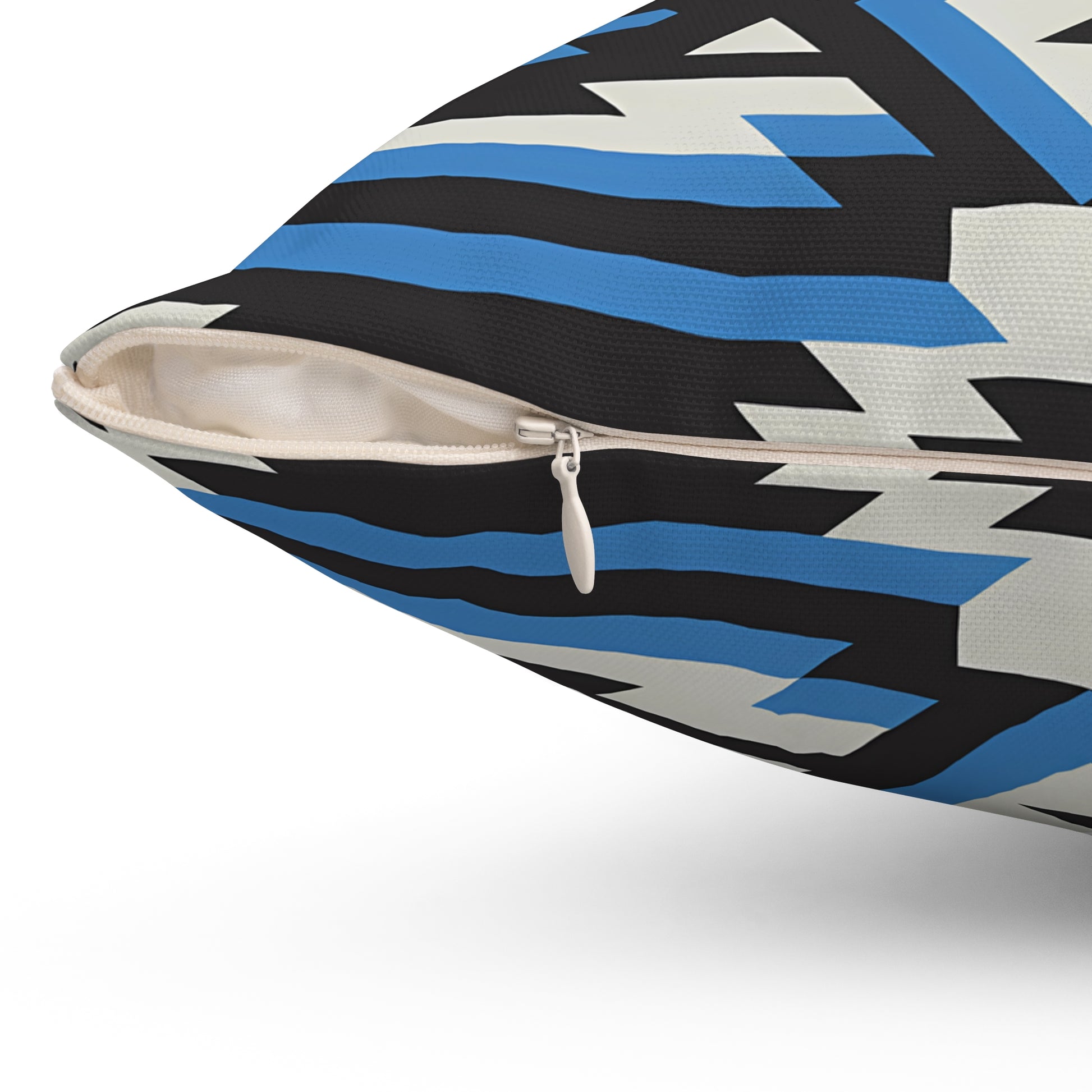 Modern Geometric Throw Pillow, Stylish Home Decor, Boho Cushion, Blue Accent Pillows, Unique Gift for Sofa, Bedroom - LOLA VEGAS ART