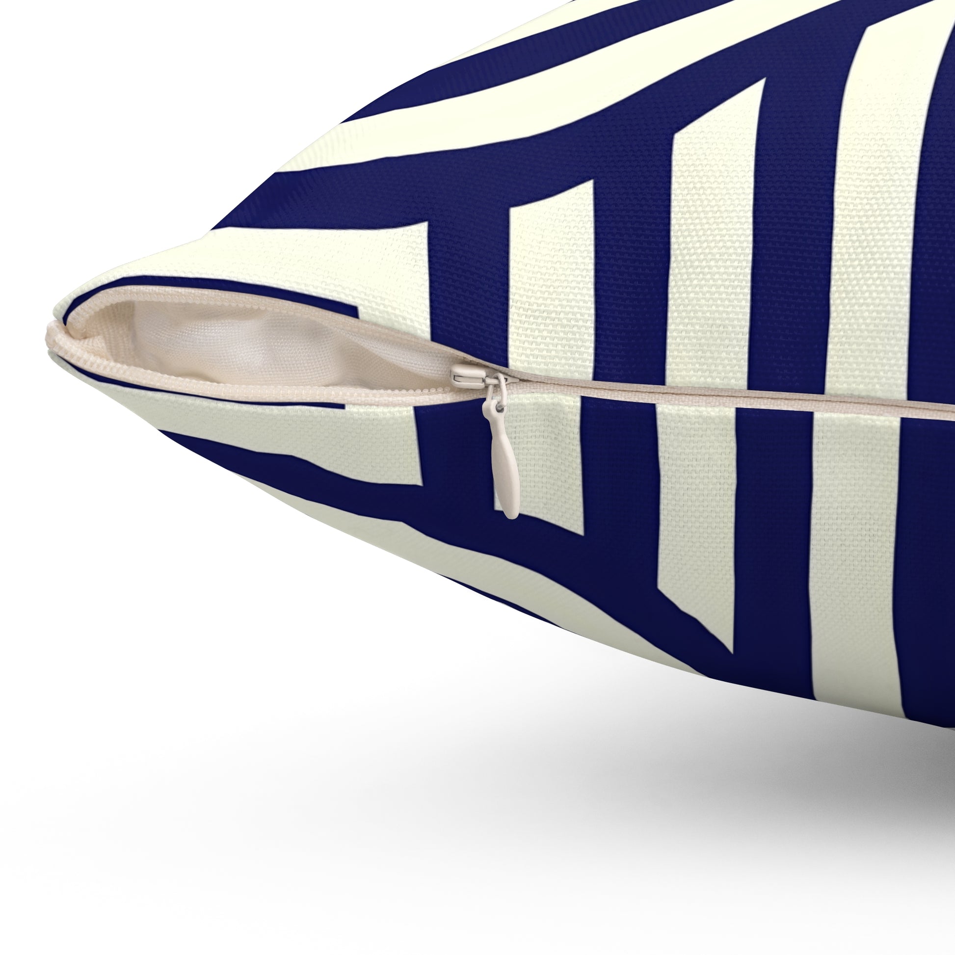 Stylish Geometric Accent Pillow, Modern Home Decor Cushion, Navy Striped Throw Pillow, Pillow for Living Room, Gift for Housewarming - LOLA VEGAS ART