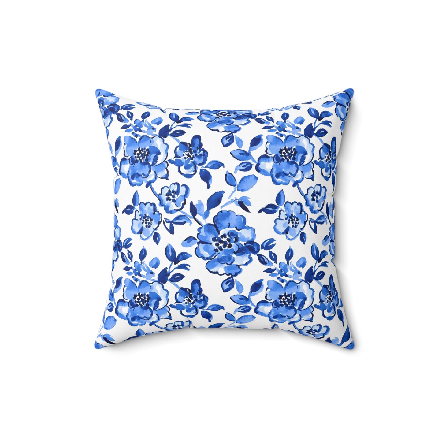 Floral Blue Throw Pillow, Cozy Decor, Home Accent, Gift Idea, Couch Cushion, Living Room Decor, Mother's Day Gift, Chinoiserie Design - LOLA VEGAS ART