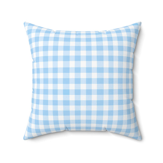 Blue Gingham Decor Pillow, Cozy Home Accent, Farmhouse Bedding, Gift for Her, Throw Pillow for Living Room, Countrycore, Modern Farm - LOLA VEGAS ART