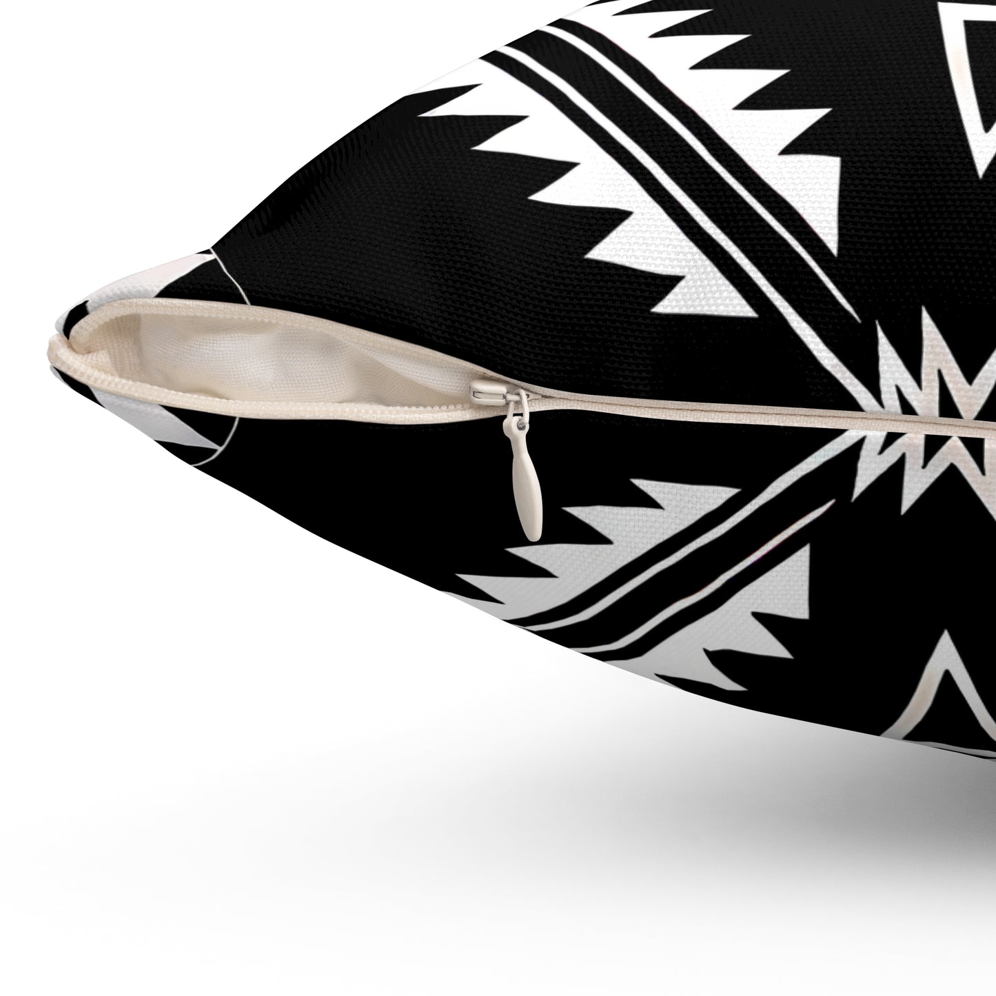 Black and White Bohemian Decorative Pillow, Tribal Pattern Accent Cushion, Modern Home Decor, Cozy Living Room Accessory, Unique Gift Idea - LOLA VEGAS ART