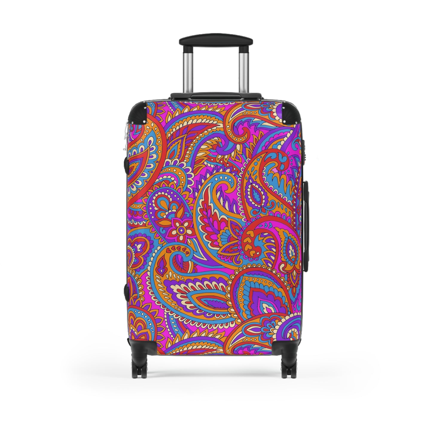 Vibrant Paisley Suitcase - Travel Luggage, Colorful Spinner Bag, Stylish Carry-On for Jetsetters, Vacation Essentials, Gift Idea - LOLA VEGAS ART